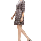 NY Collection Women's Petite Printed Flounce-Hem Dress Black Size Petite Medium