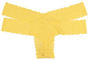 Yellow All Lace Thong With Double Bands