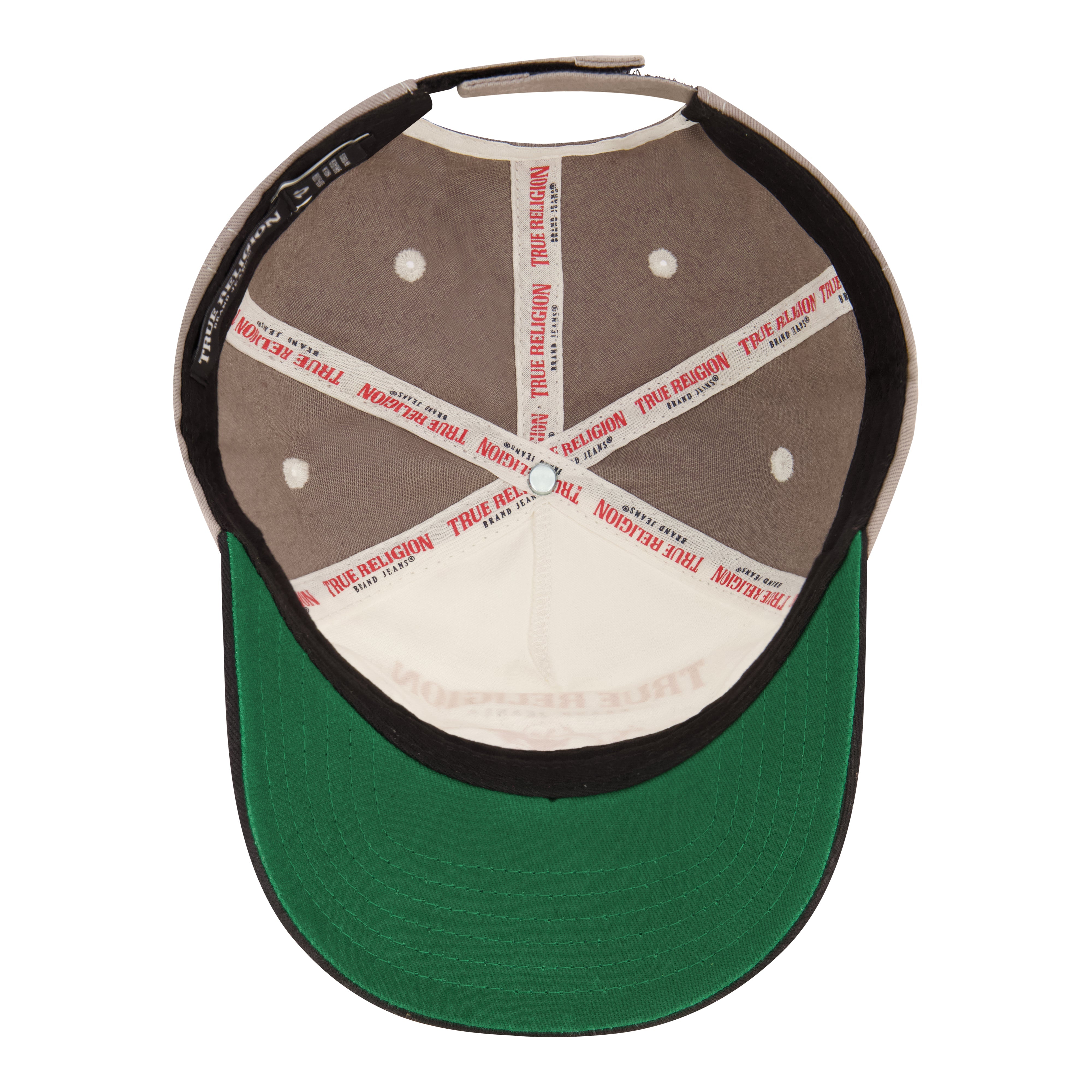 True Religion 3D Print Cap With 5 Panel Color Blocked Cotton Twill in Black