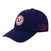 True Religion Round Woven Patch Dad Cap With Cotton Twill in Navy