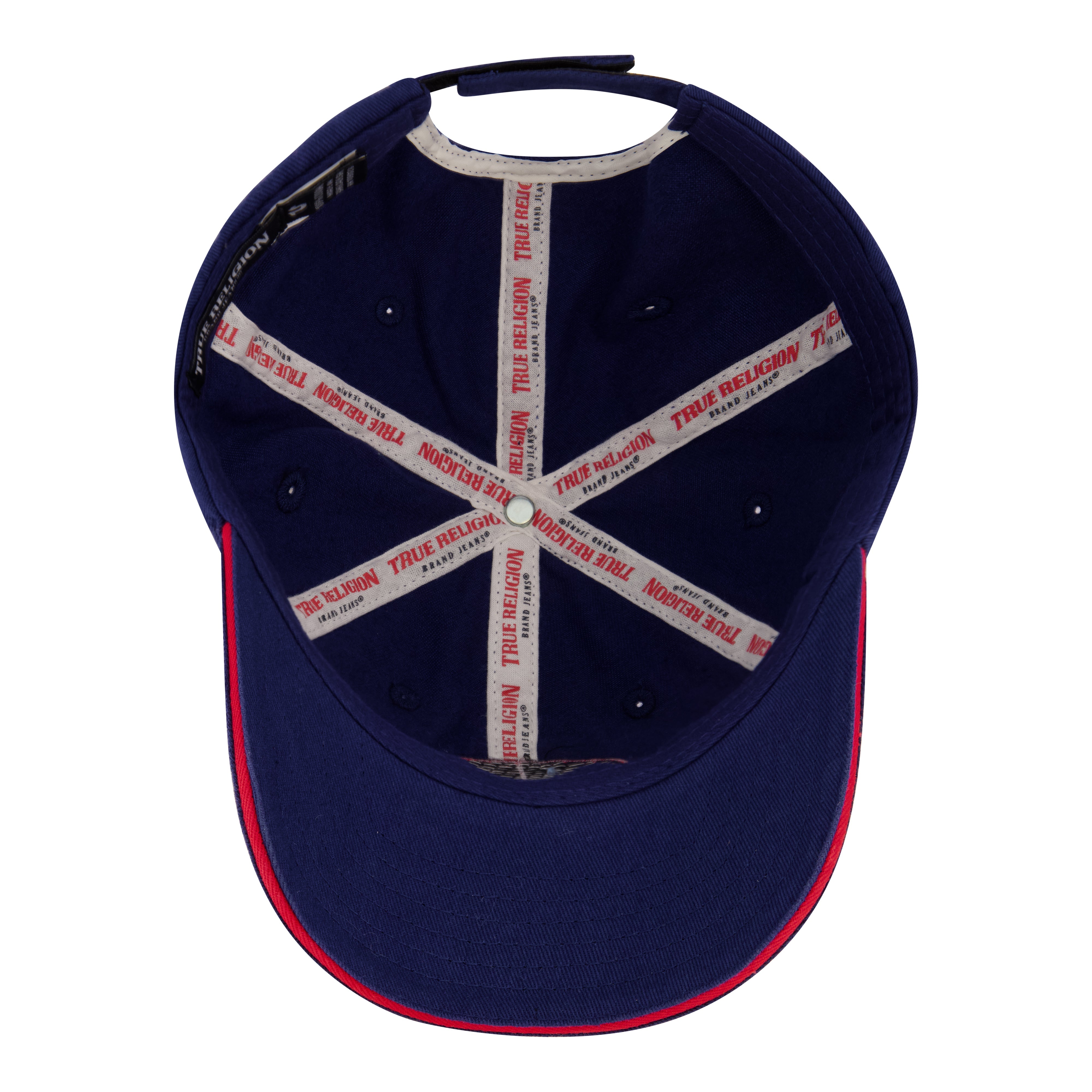 True Religion Round Woven Patch Dad Cap With Cotton Twill in Navy