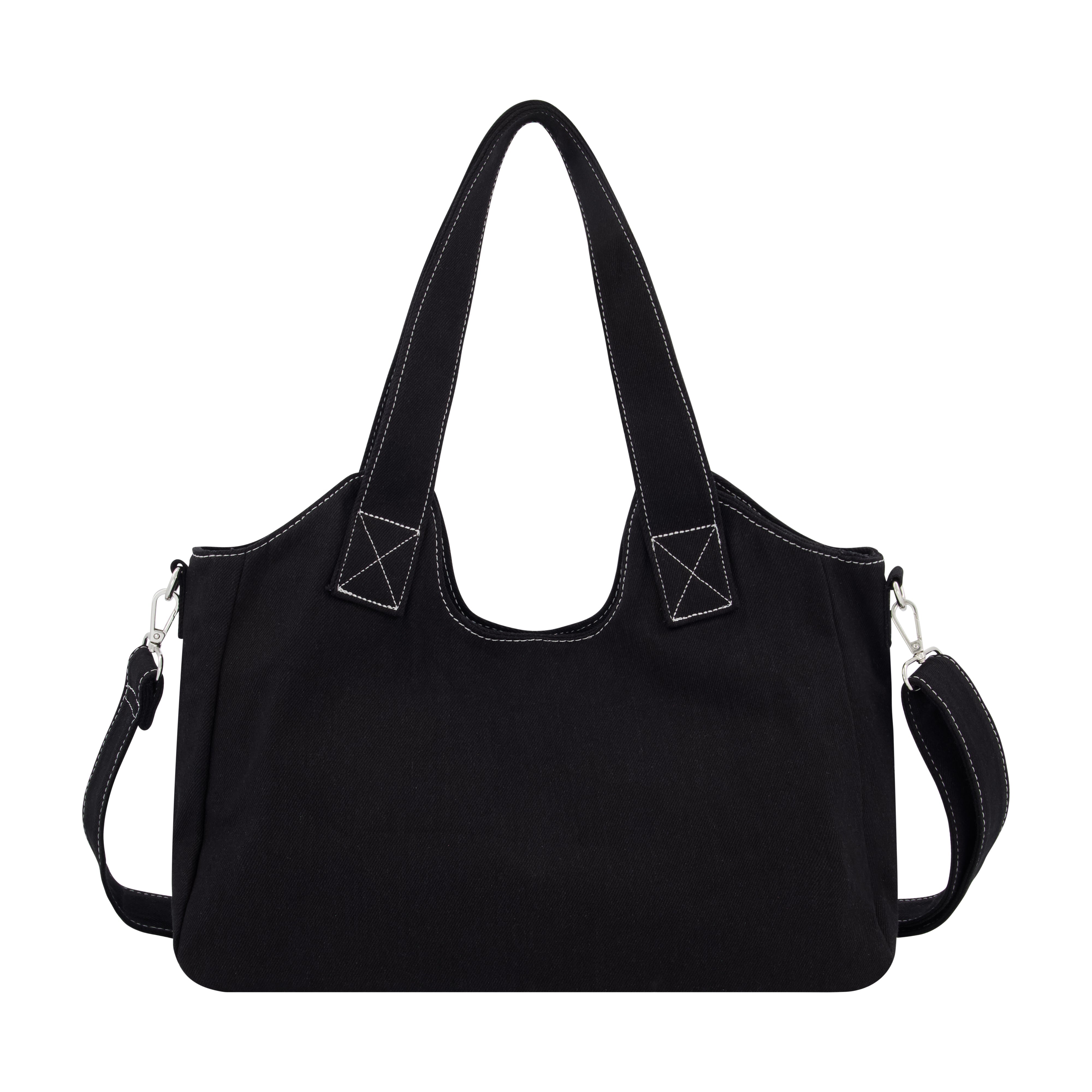 True Religion Horseshoe Stitch Black Satchel, Black