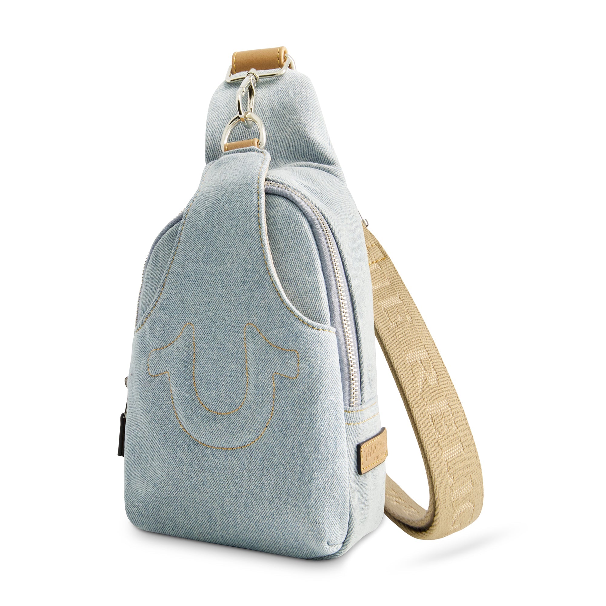 True Religion Stitched Horseshoe Sling, Light Blue