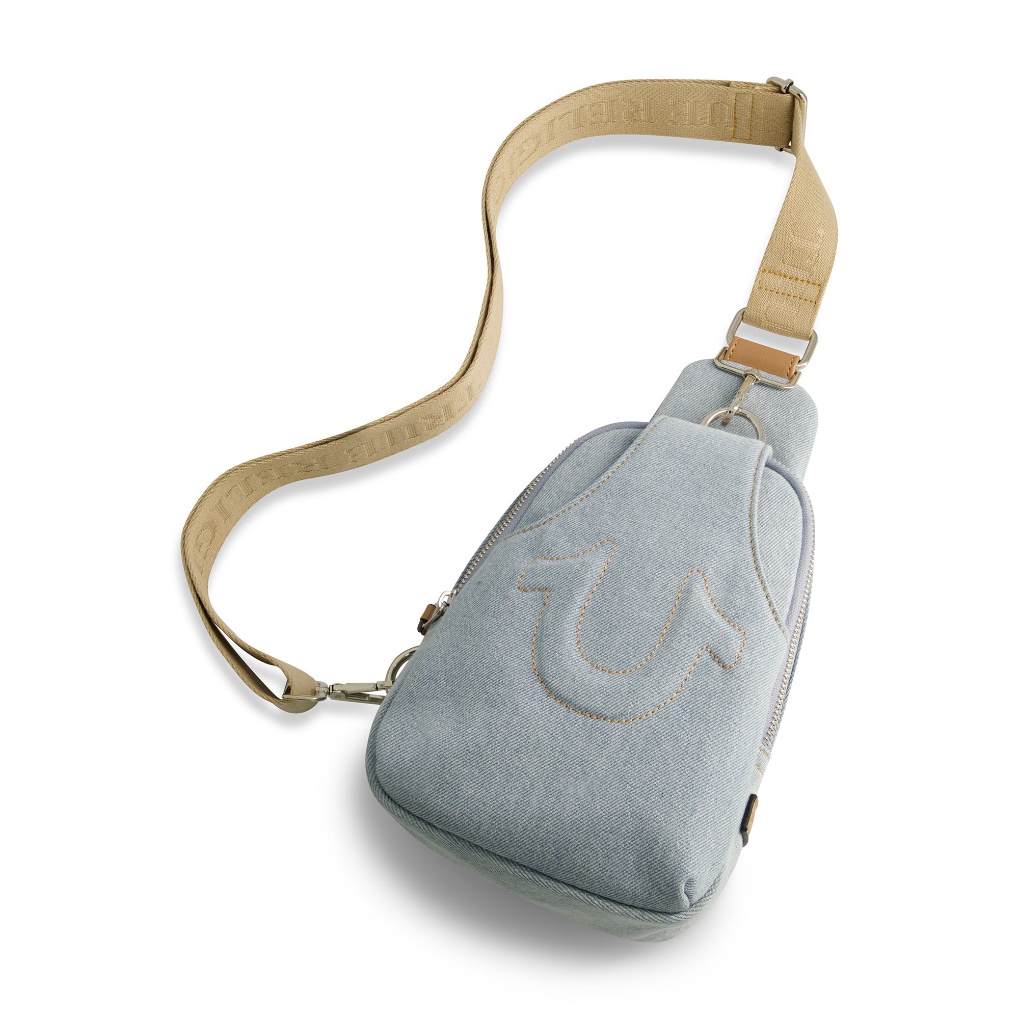 True Religion Stitched Horseshoe Sling, Light Blue