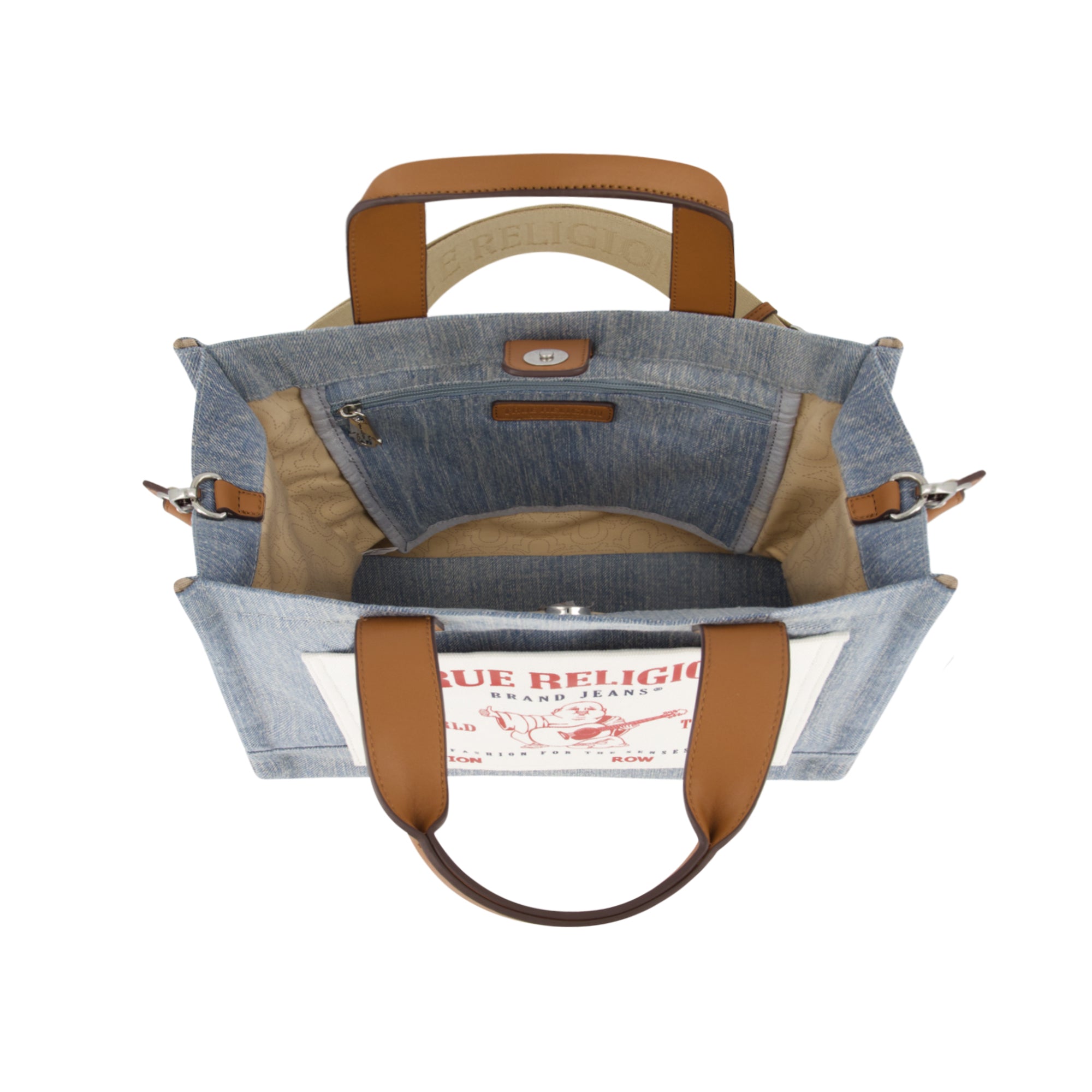 True Religion Medium Pocket Tote, Denim