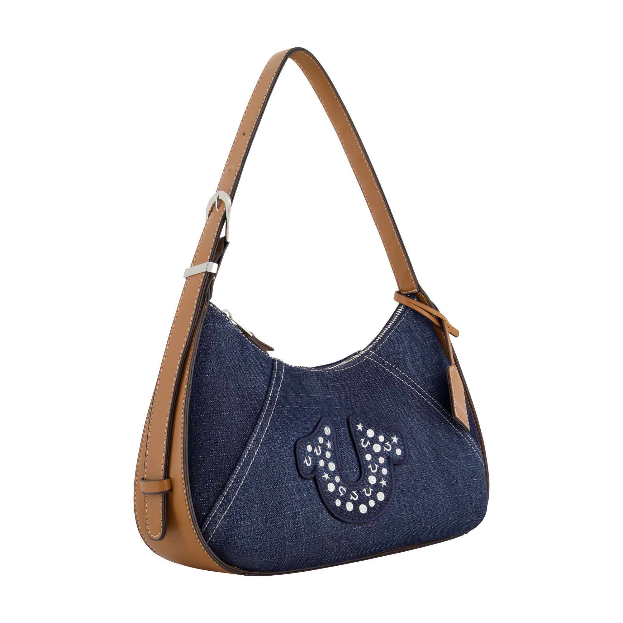True Religion Strudded Logo Denim Hobo, Denim