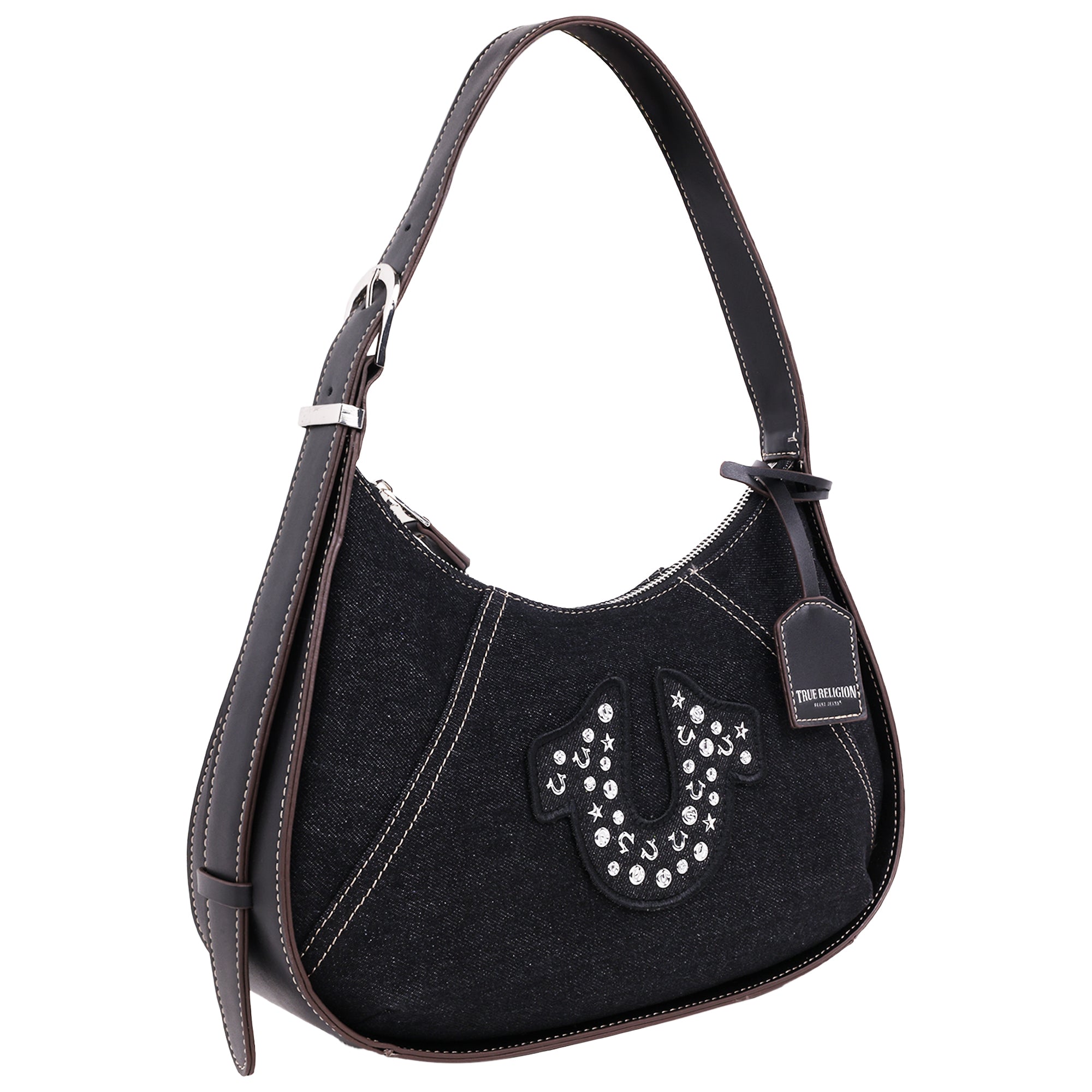 True Religion Strudded Logo Denim Hobo