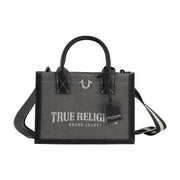 True Religion Modern Edge Denim Tote, Light Grey