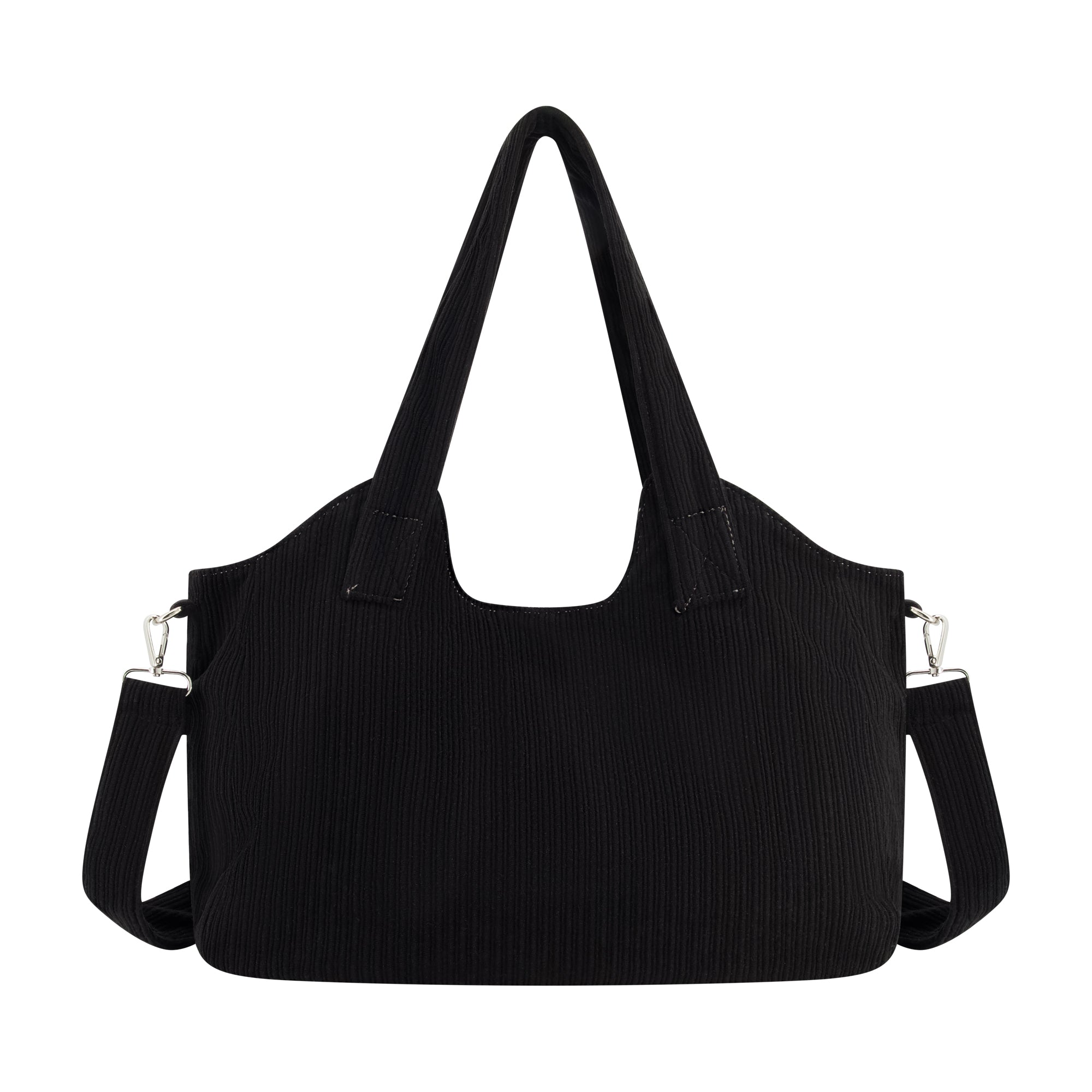 True Religion Horseshoe Stitch Corduroy Satchel, Black