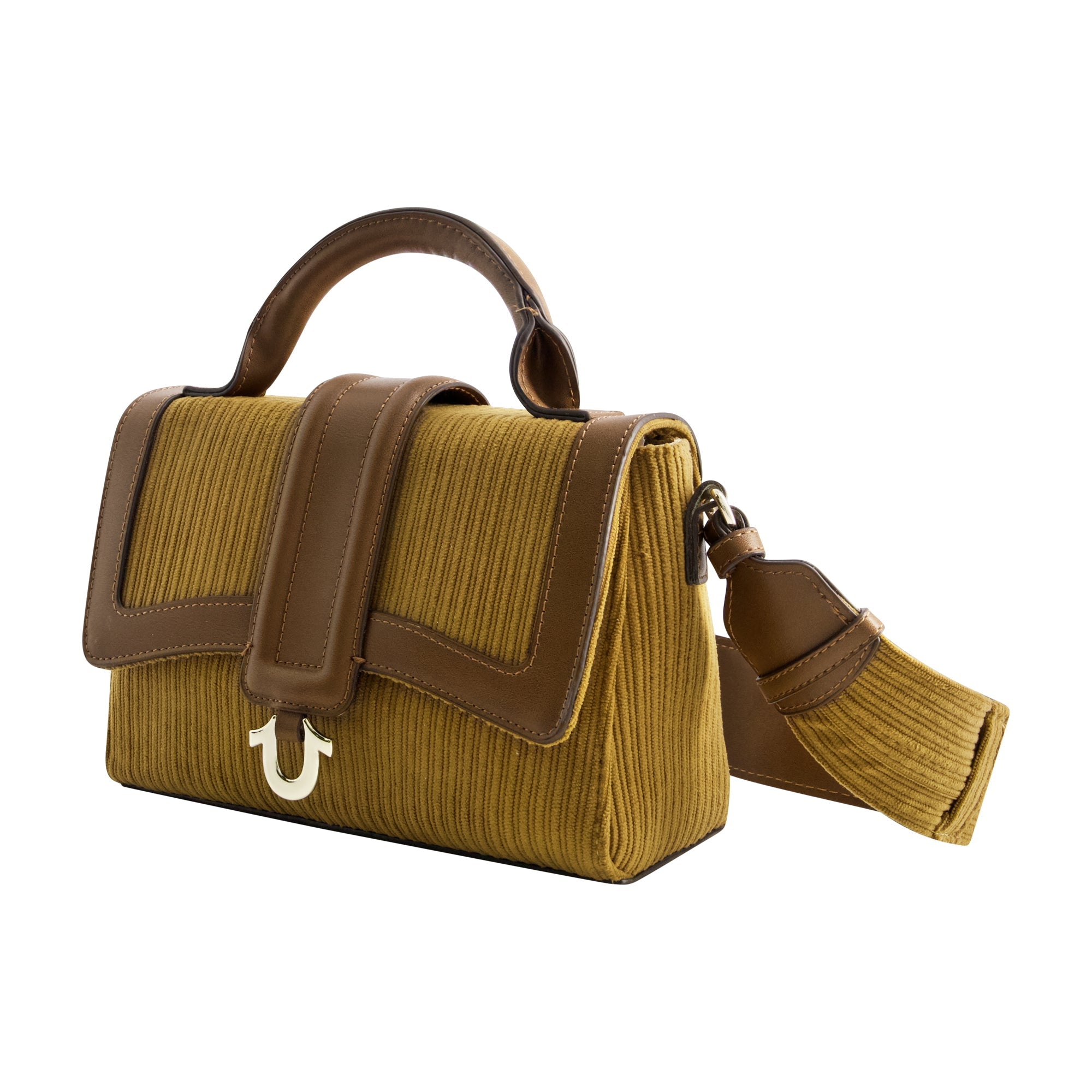 True Religion Cordoroy Mini Satchel, Brown