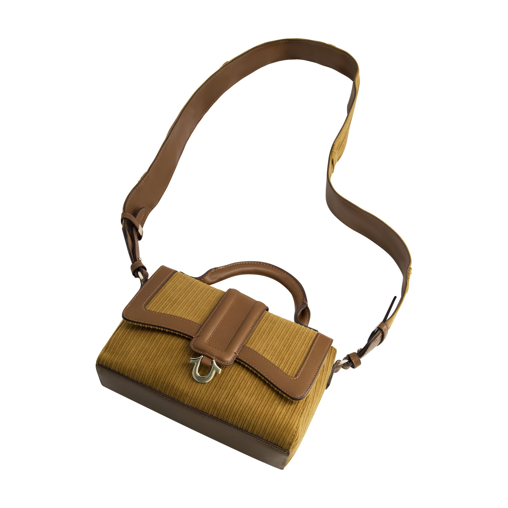 True Religion Cordoroy Mini Satchel, Brown
