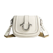 True Religion Saddle Bag With Gold Hardware, White