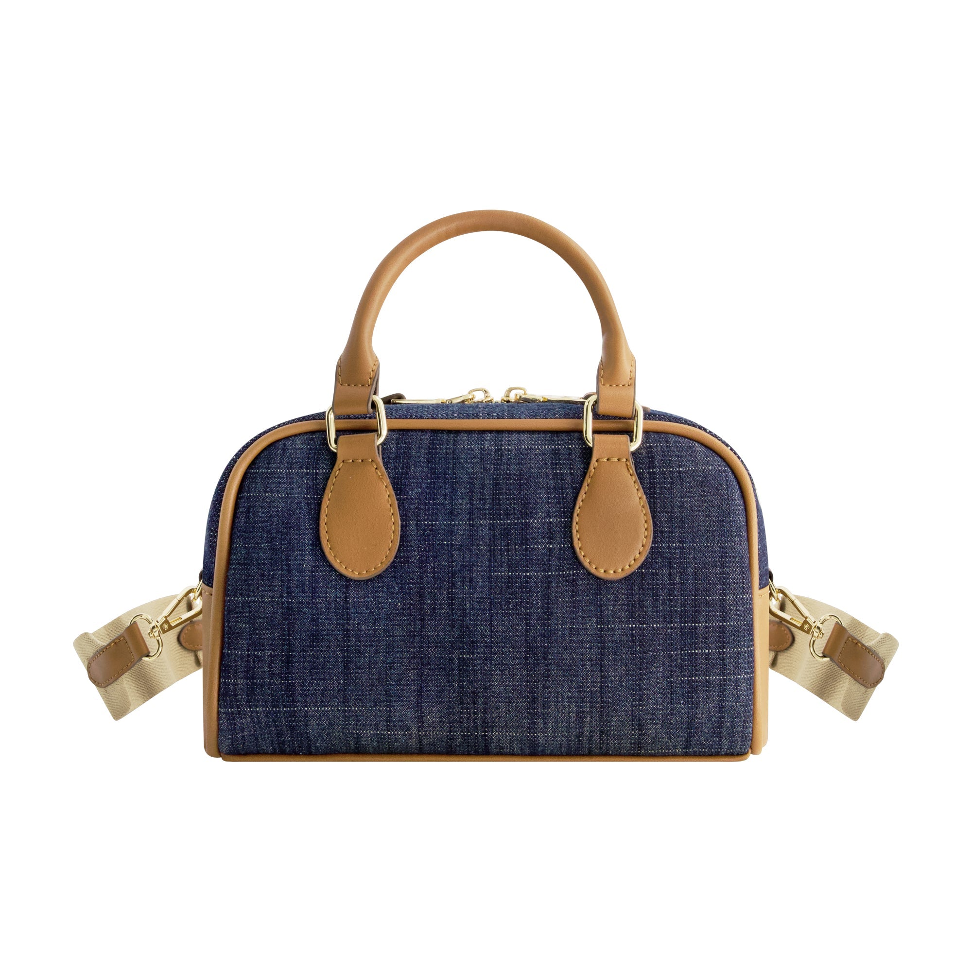 True Religion Denim Logo Mini Satchel Crossbody Bag, Dark Denim