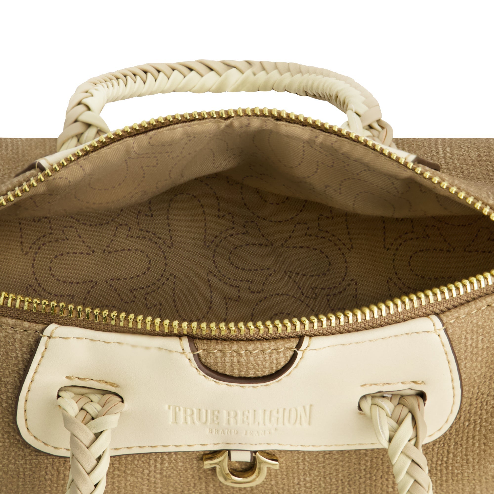 True Religion Quede Mini Duffel Crossbody Bag, Taupe