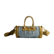 True Religion Quilted Horseshoe Mini Duffel Crossbody Bag, Denim