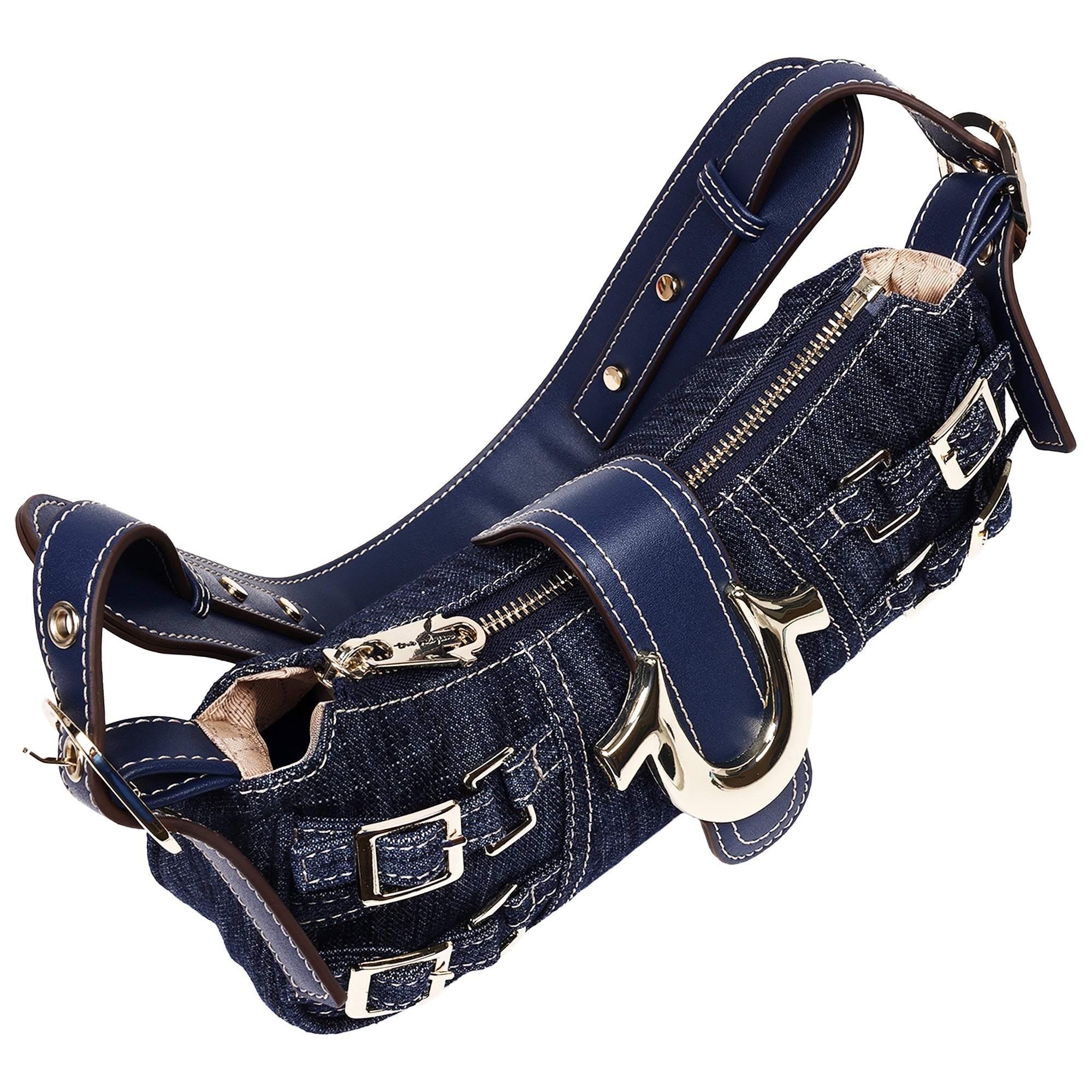 True Religion Multi-strap Denim Shoulder Bag