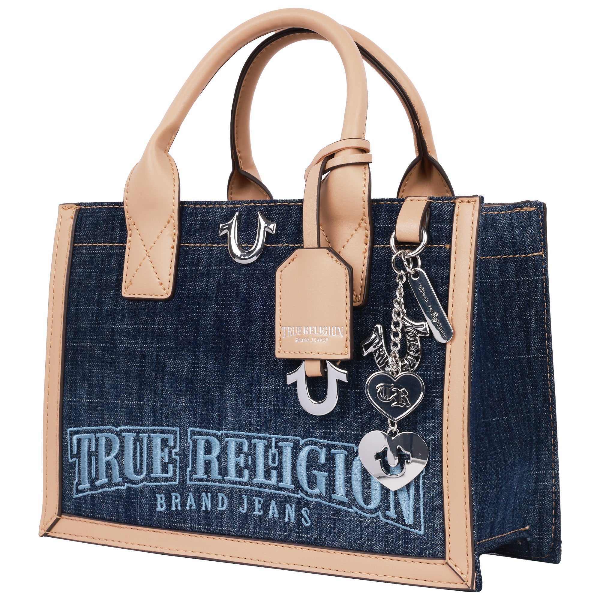 True Religion Bombe Logo Denim Tote