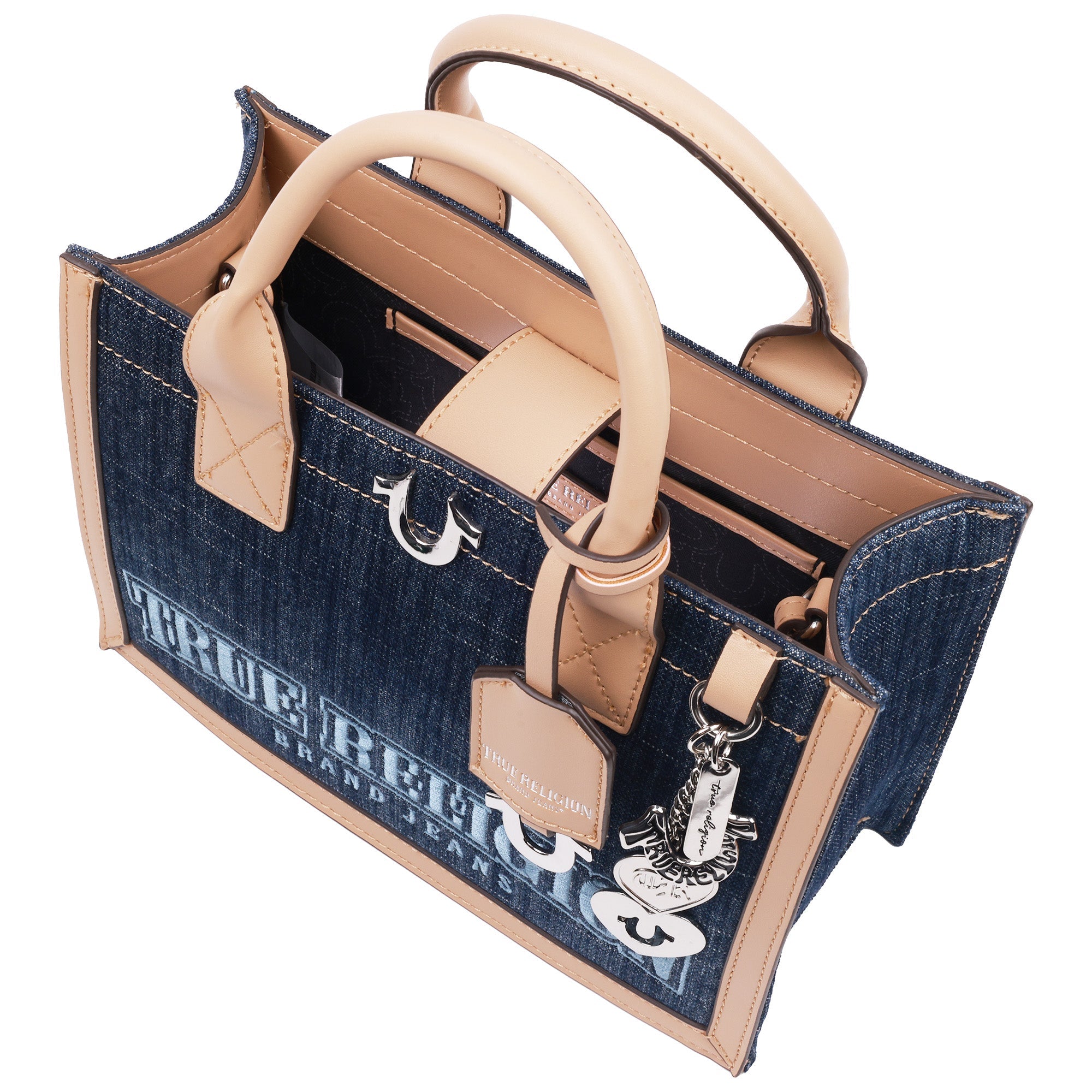 True Religion Bombe Logo Denim Tote
