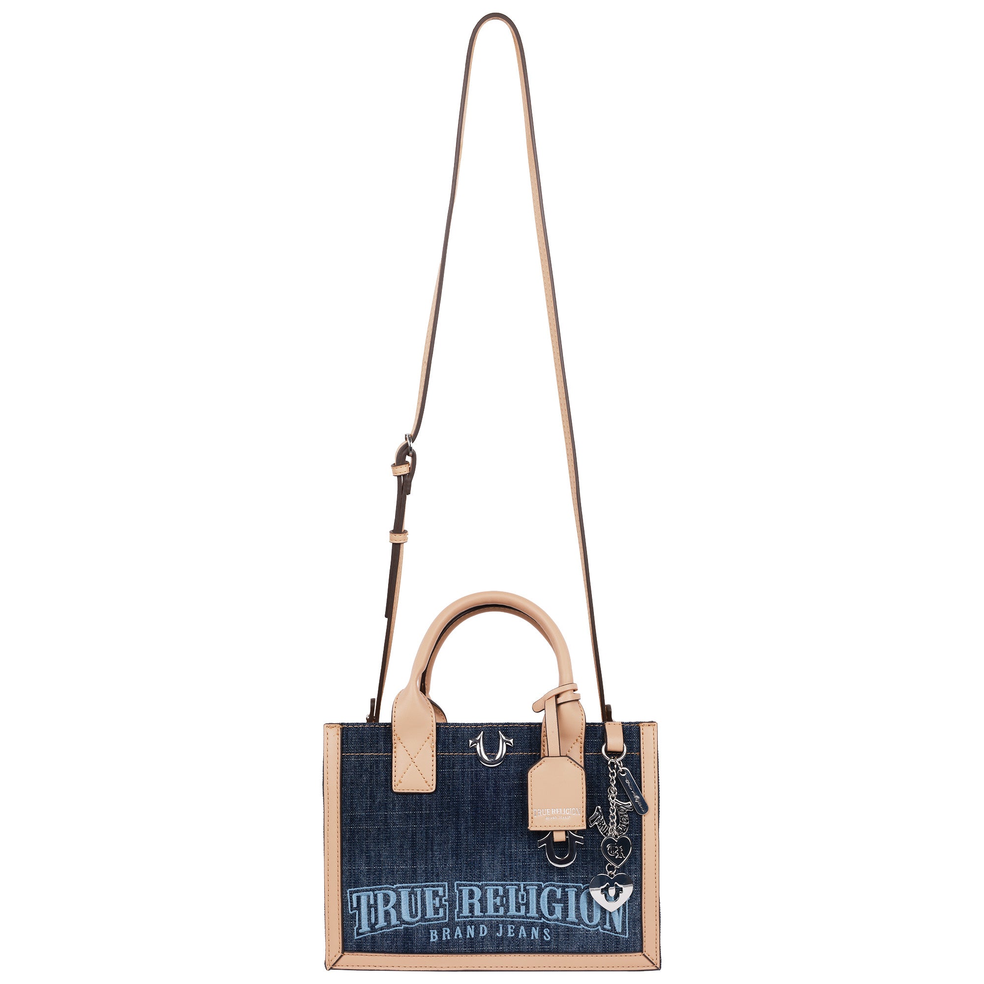 True Religion Bombe Logo Denim Tote