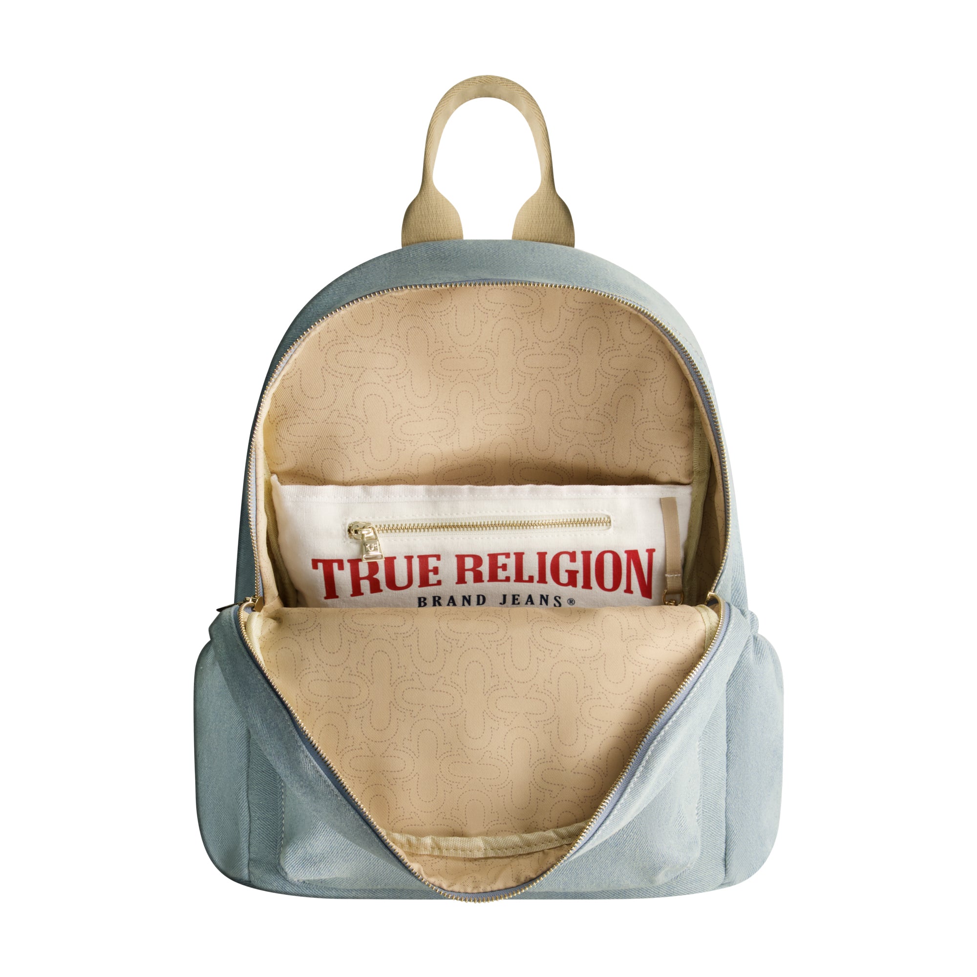 True Religion Zip Pocket Denim Horseshoe Backpack