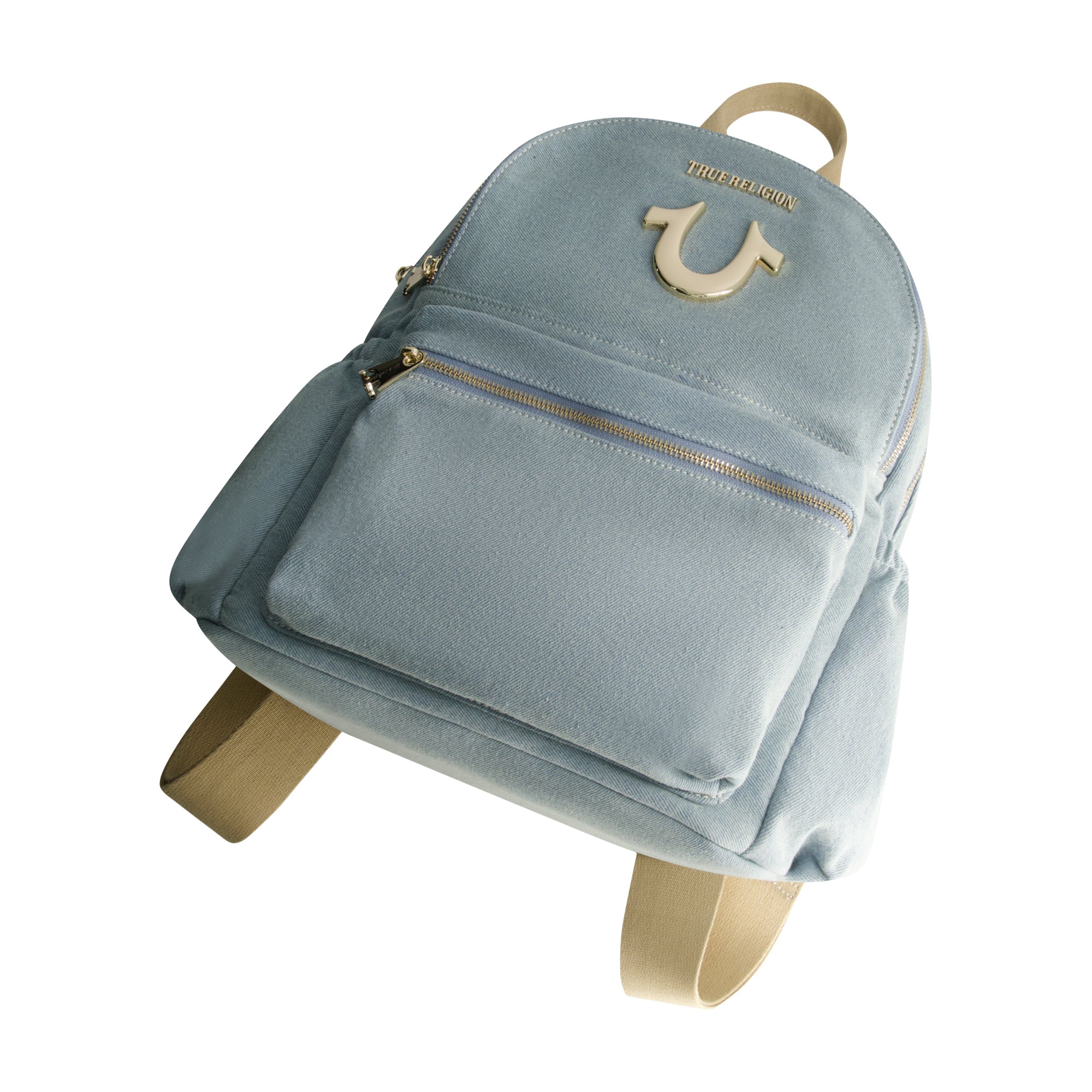 True Religion Zip Pocket Denim Horseshoe Backpack