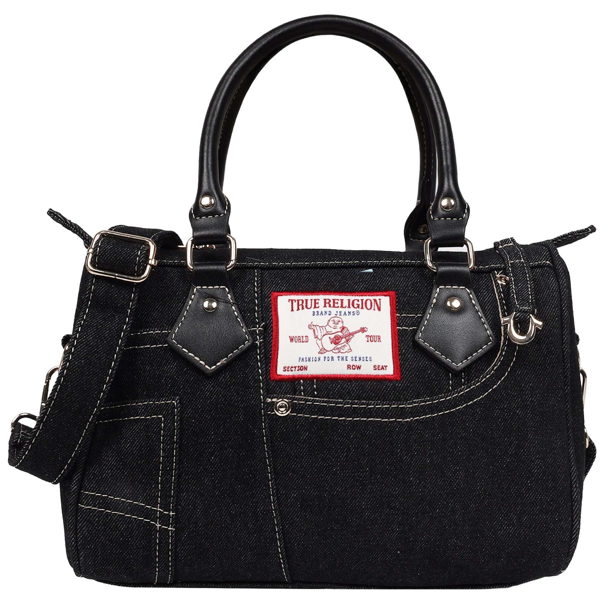 True Religion Denim Heritage Satchel With Top Handles & Crossbody Strap