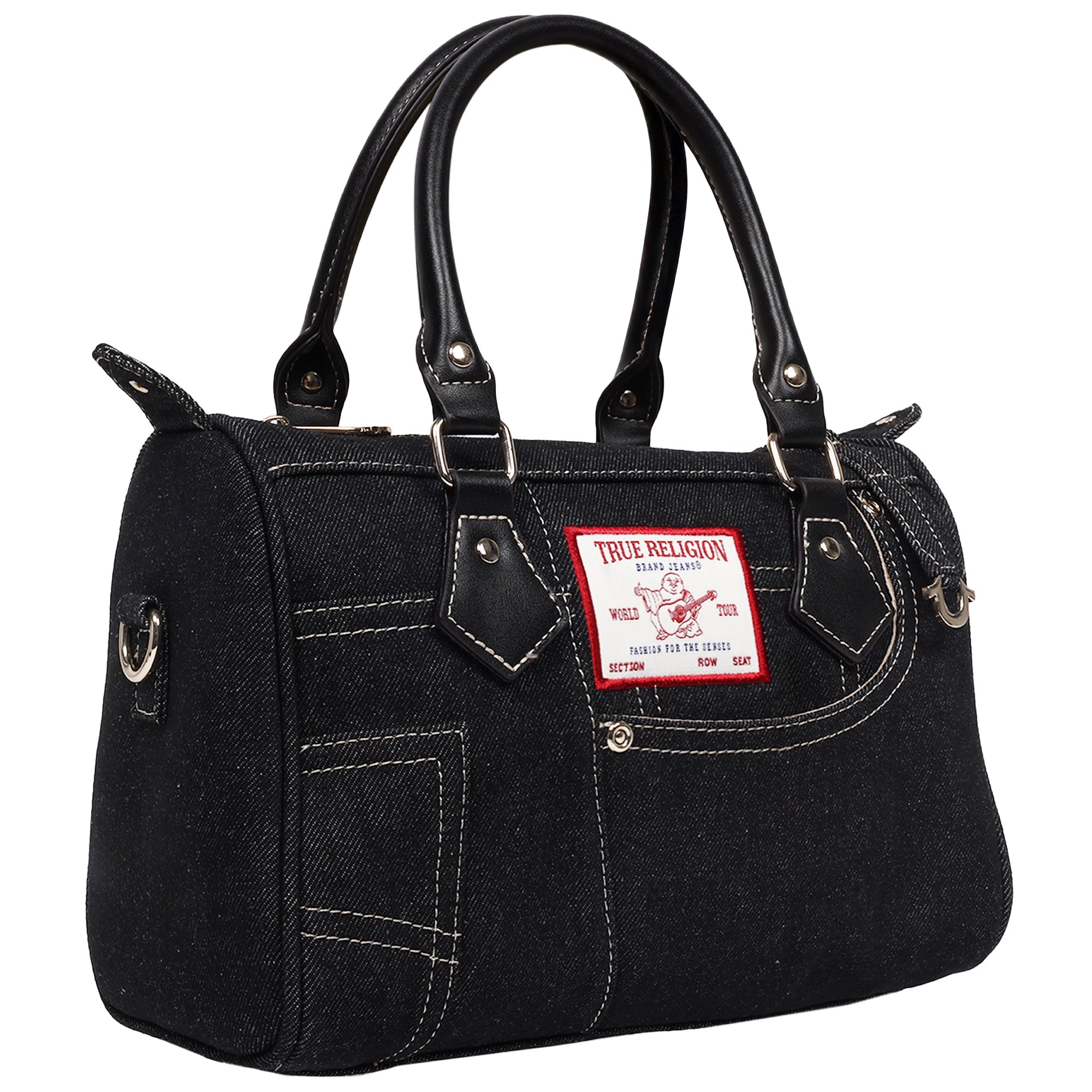True Religion Denim Heritage Satchel With Top Handles & Crossbody Strap