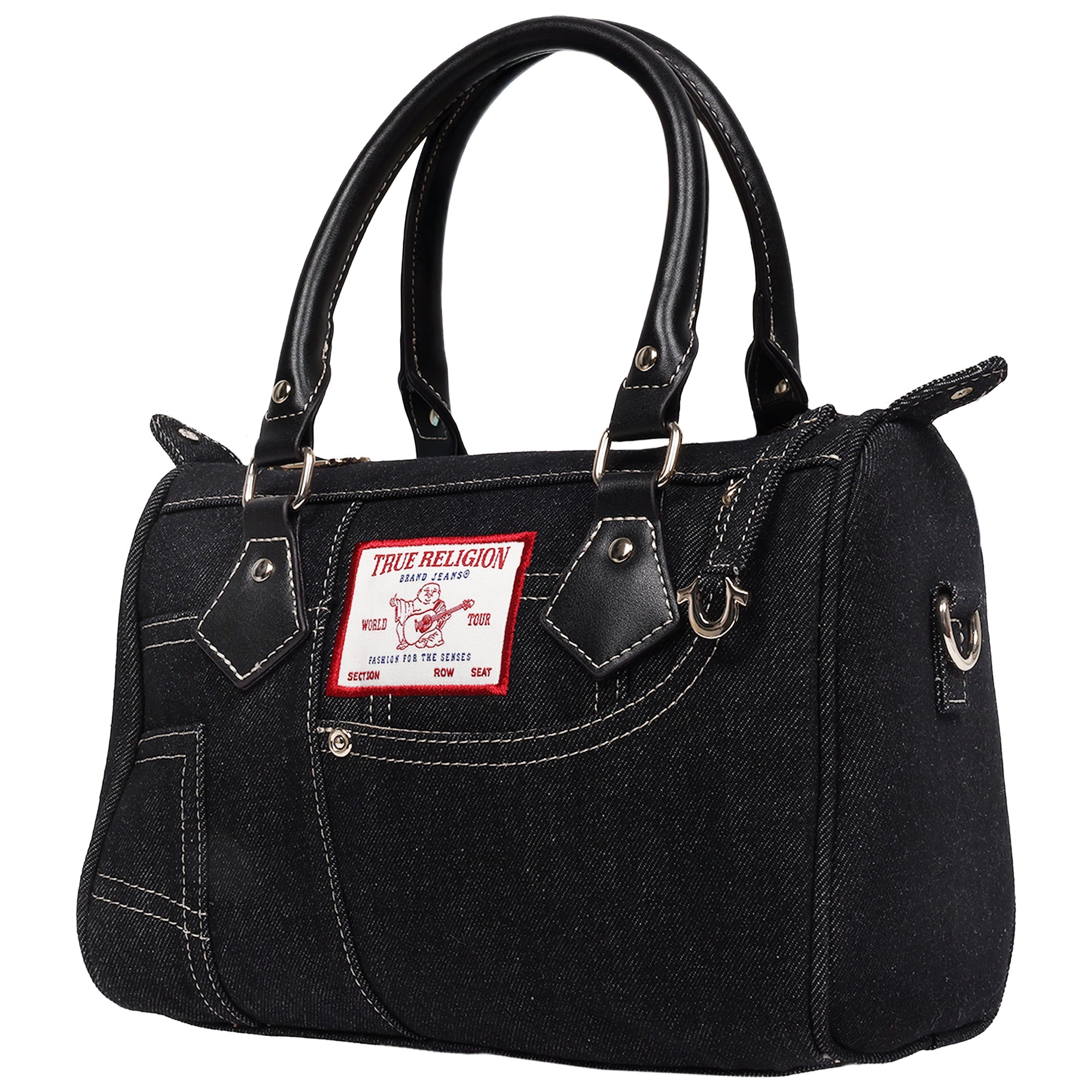 True Religion Denim Heritage Satchel With Top Handles & Crossbody Strap