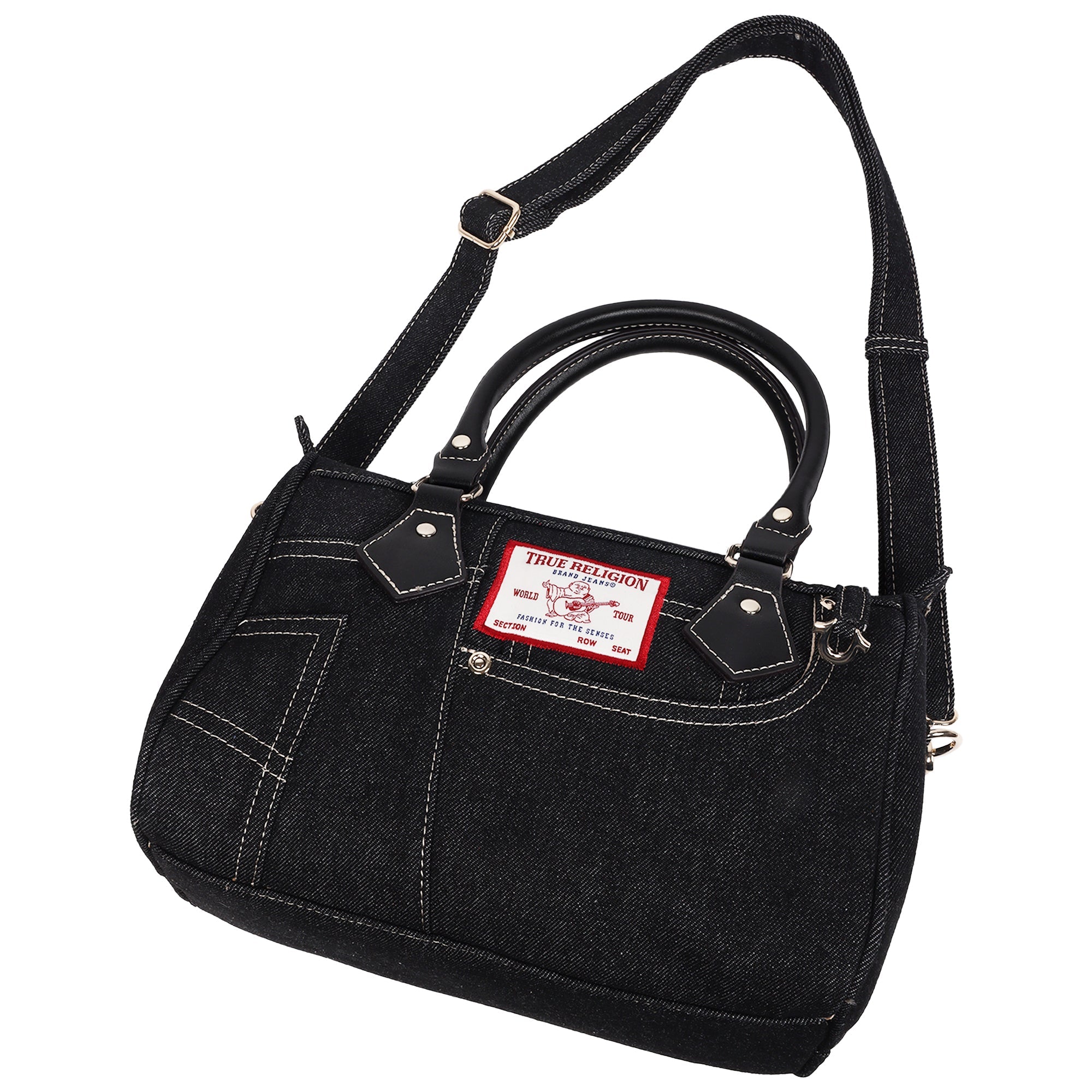 True Religion Denim Heritage Satchel With Top Handles & Crossbody Strap