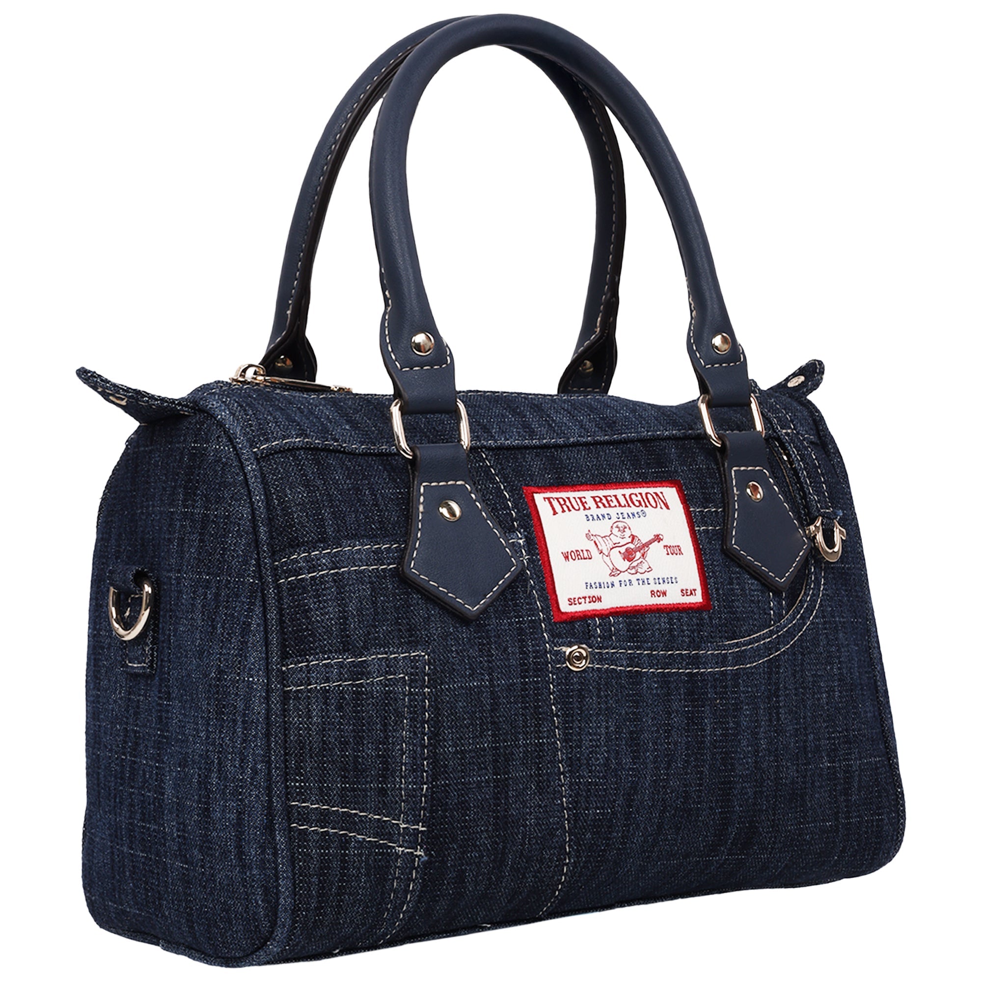 True Religion Denim Heritage Satchel With Top Handles & Crossbody Strap
