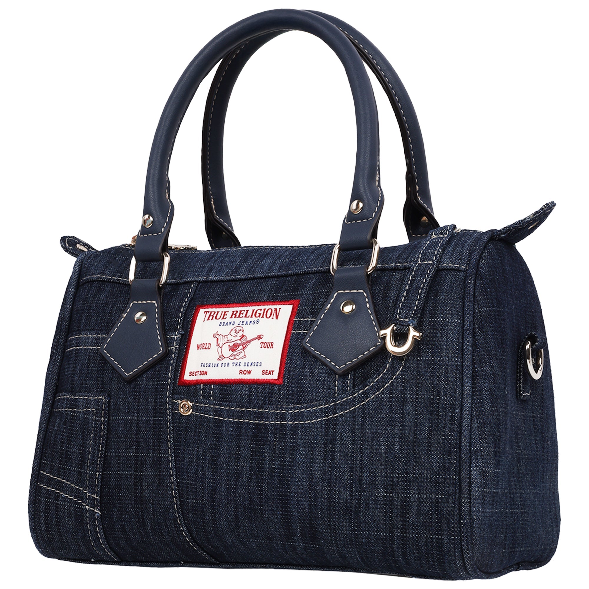 True Religion Denim Heritage Satchel With Top Handles & Crossbody Strap