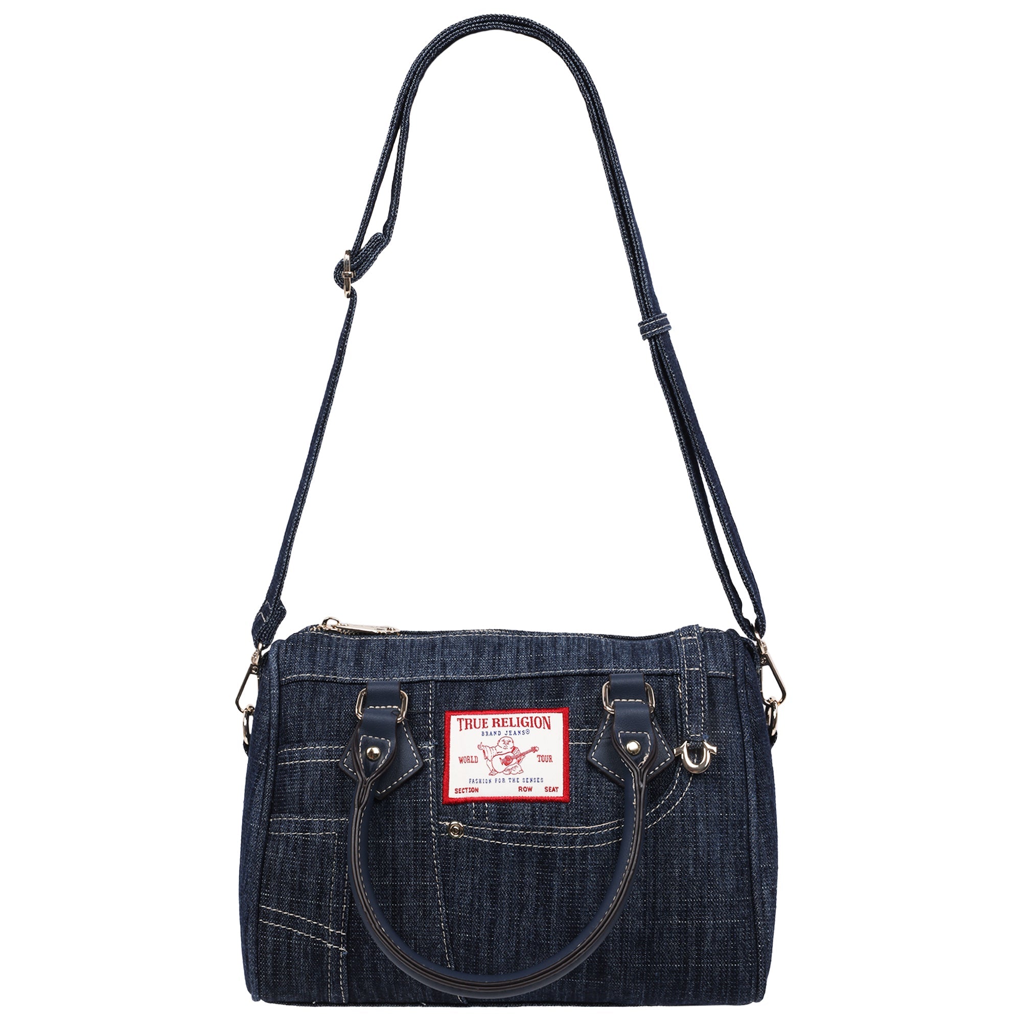 True Religion Denim Heritage Satchel With Top Handles & Crossbody Strap