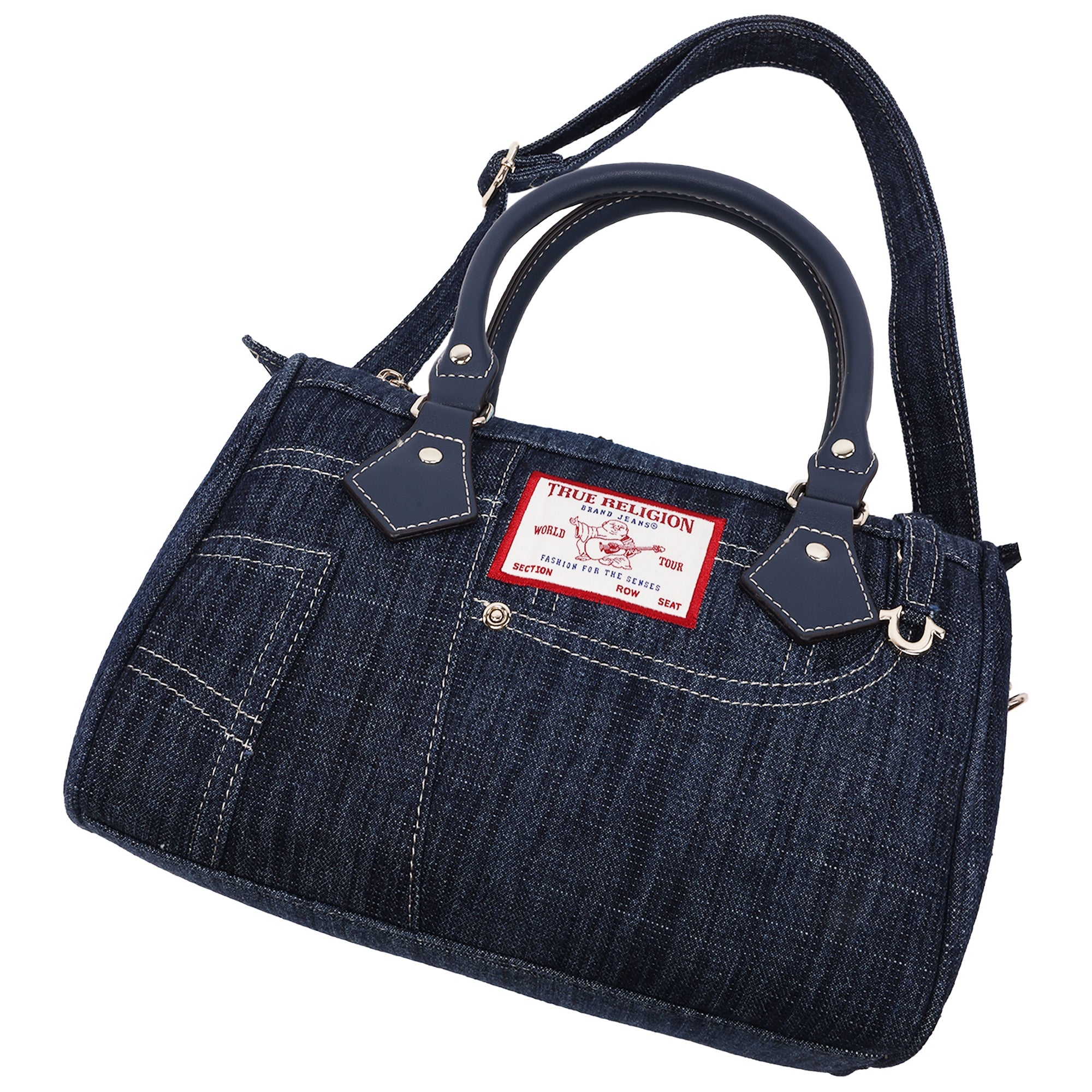 True Religion Denim Heritage Satchel With Top Handles & Crossbody Strap