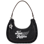True Religion Wing Motif Denim Hobo Bag