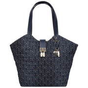 True Religion Horseshoe Denim Charm Tote