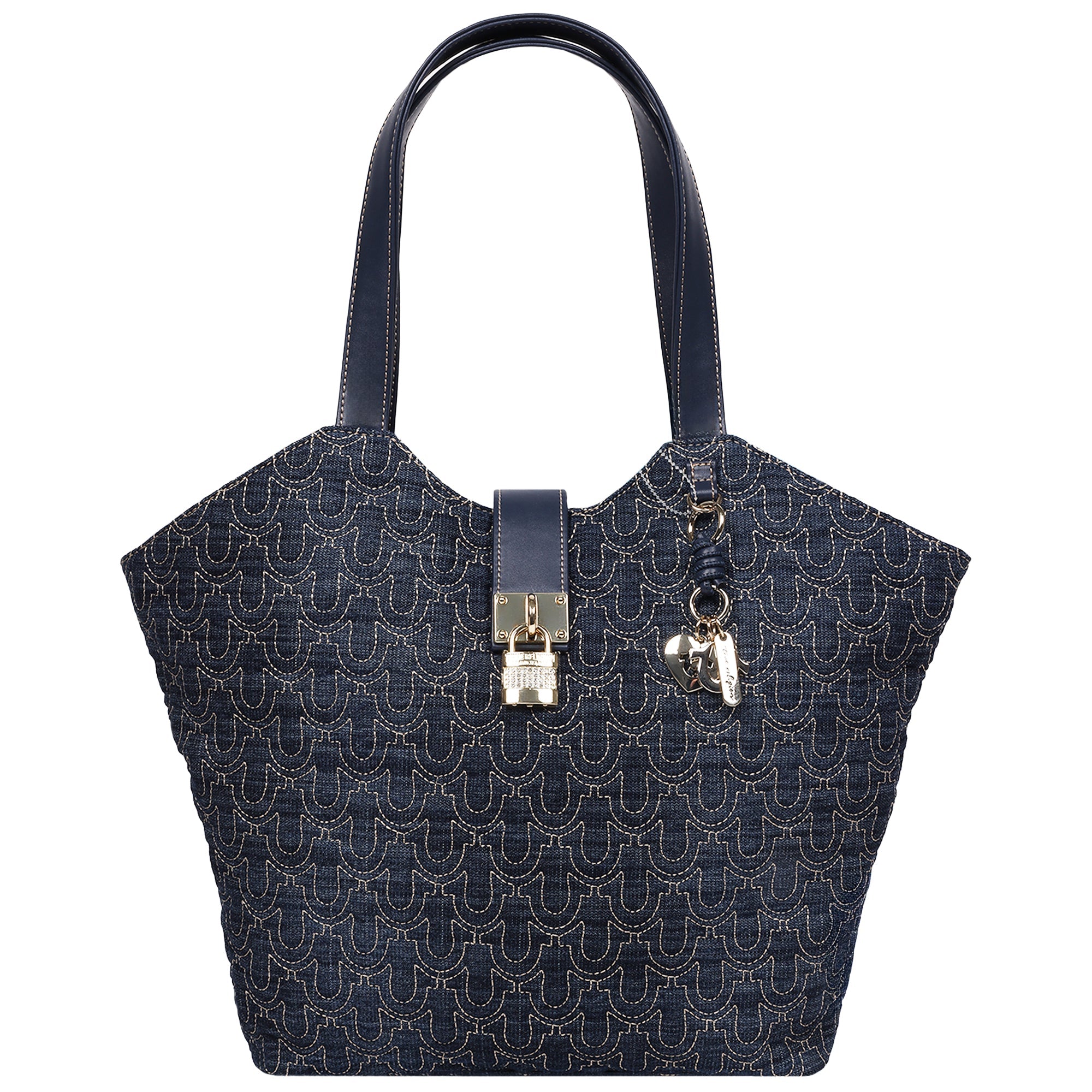 True Religion Horseshoe Denim Charm Tote