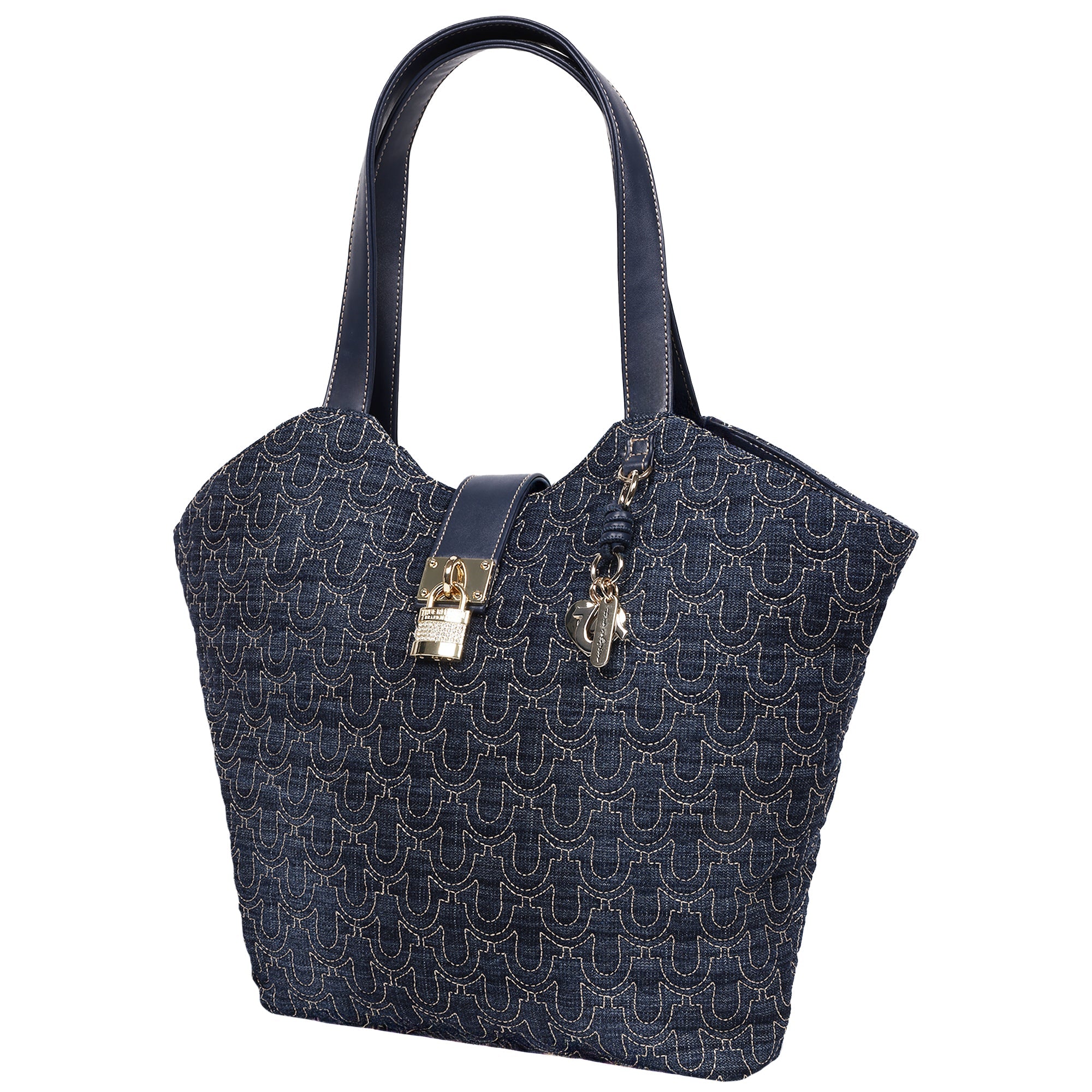 True Religion Horseshoe Denim Charm Tote
