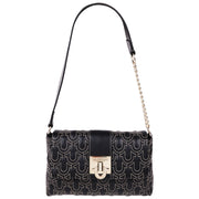 True Religion Horseshoe Quilt Logo Plaque Flap Shoulder Bag