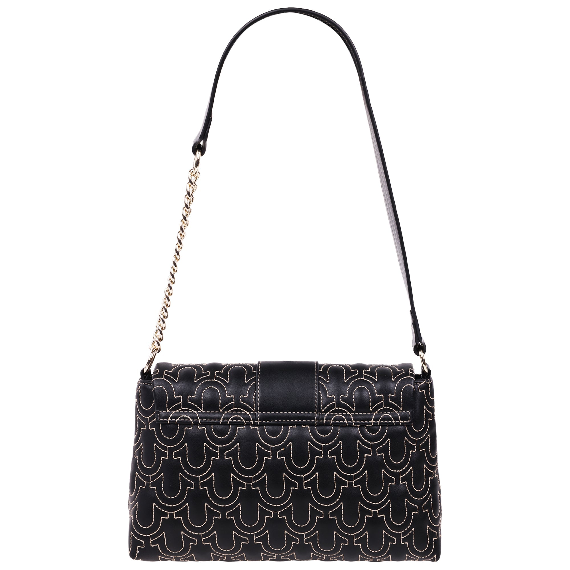 True Religion Horseshoe Quilt Logo Plaque Flap Shoulder Bag