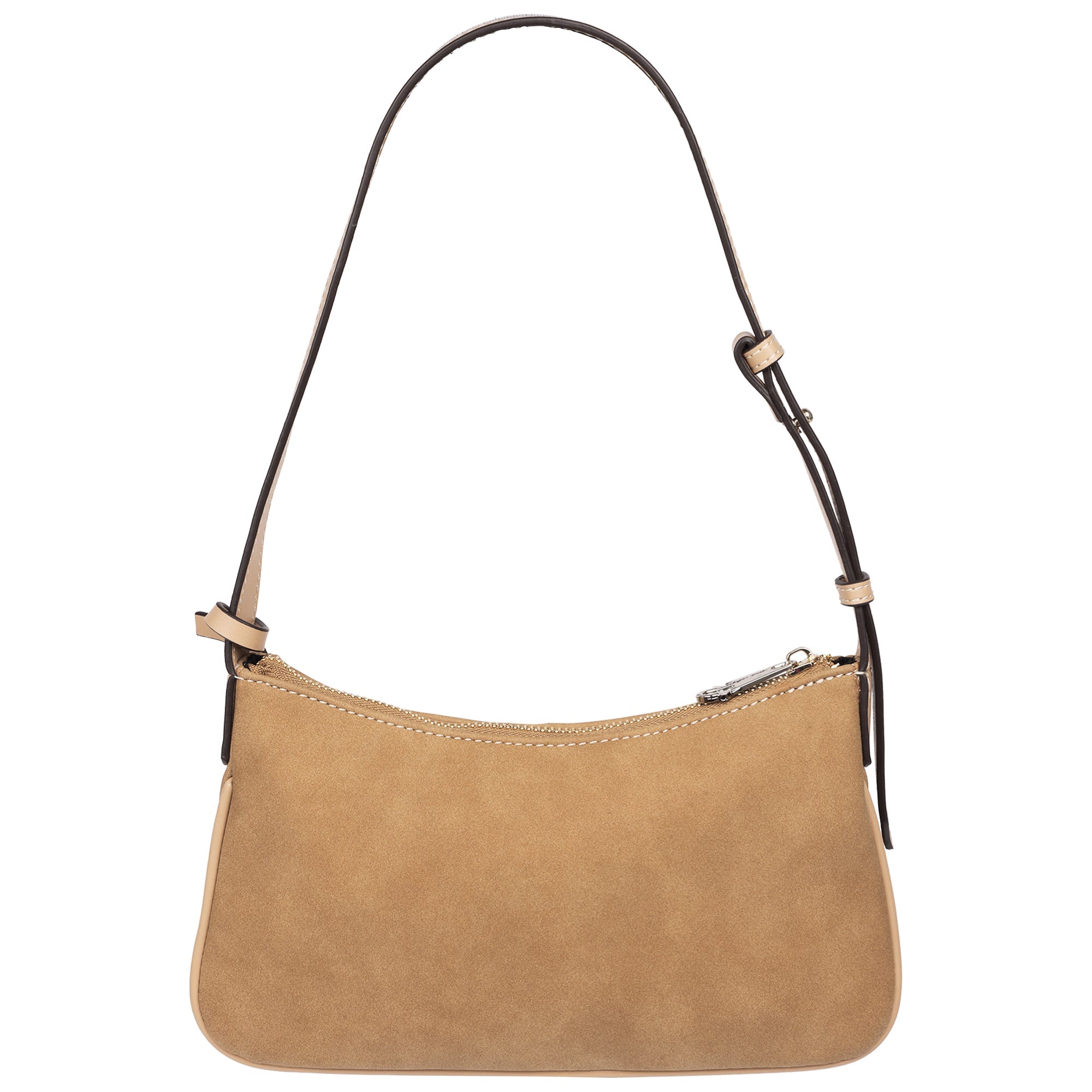 True Religion Logo Plaque Suede Shoulder Bag