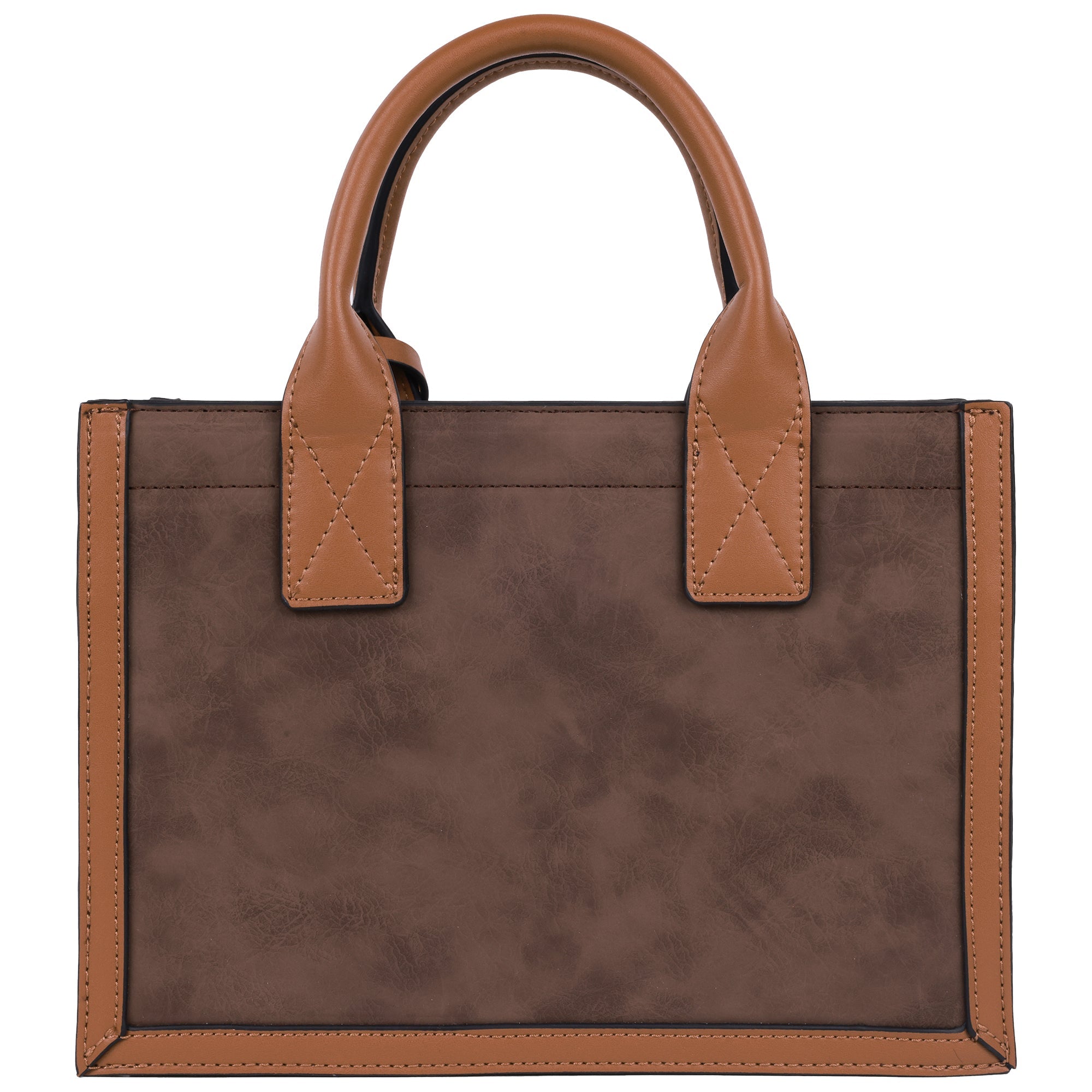 True Religion Suede Pu Box Tote With Logo Tag