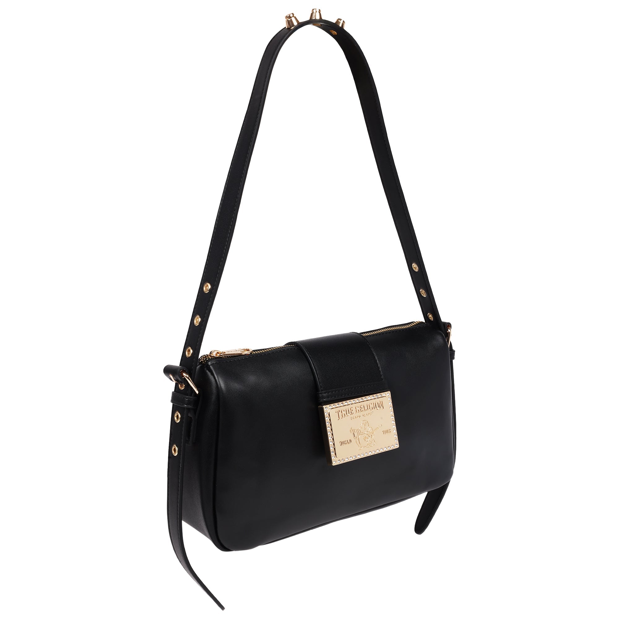 True Religion East West Shoulder Bag With Belt Buckle Tab
