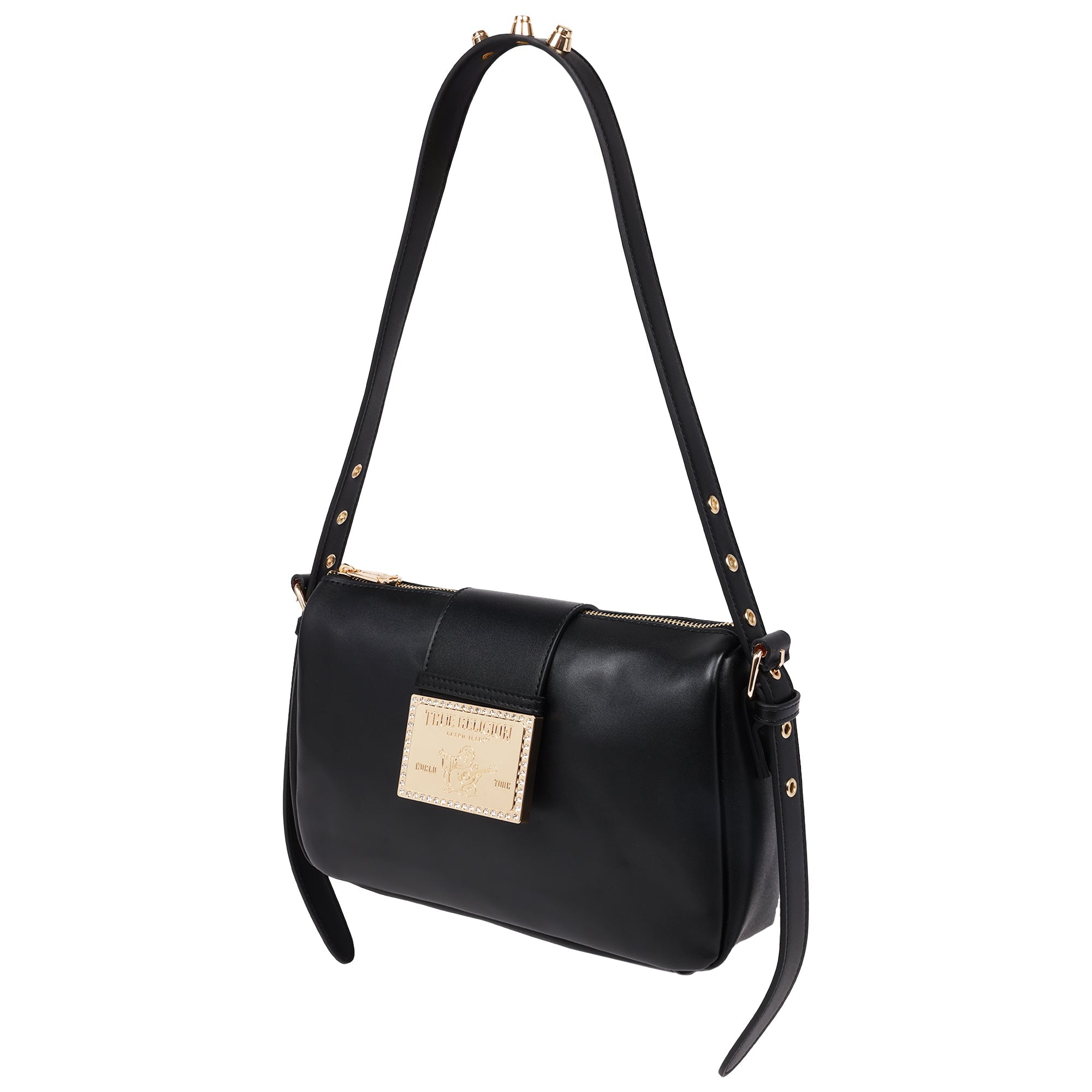 True Religion East West Shoulder Bag With Belt Buckle Tab
