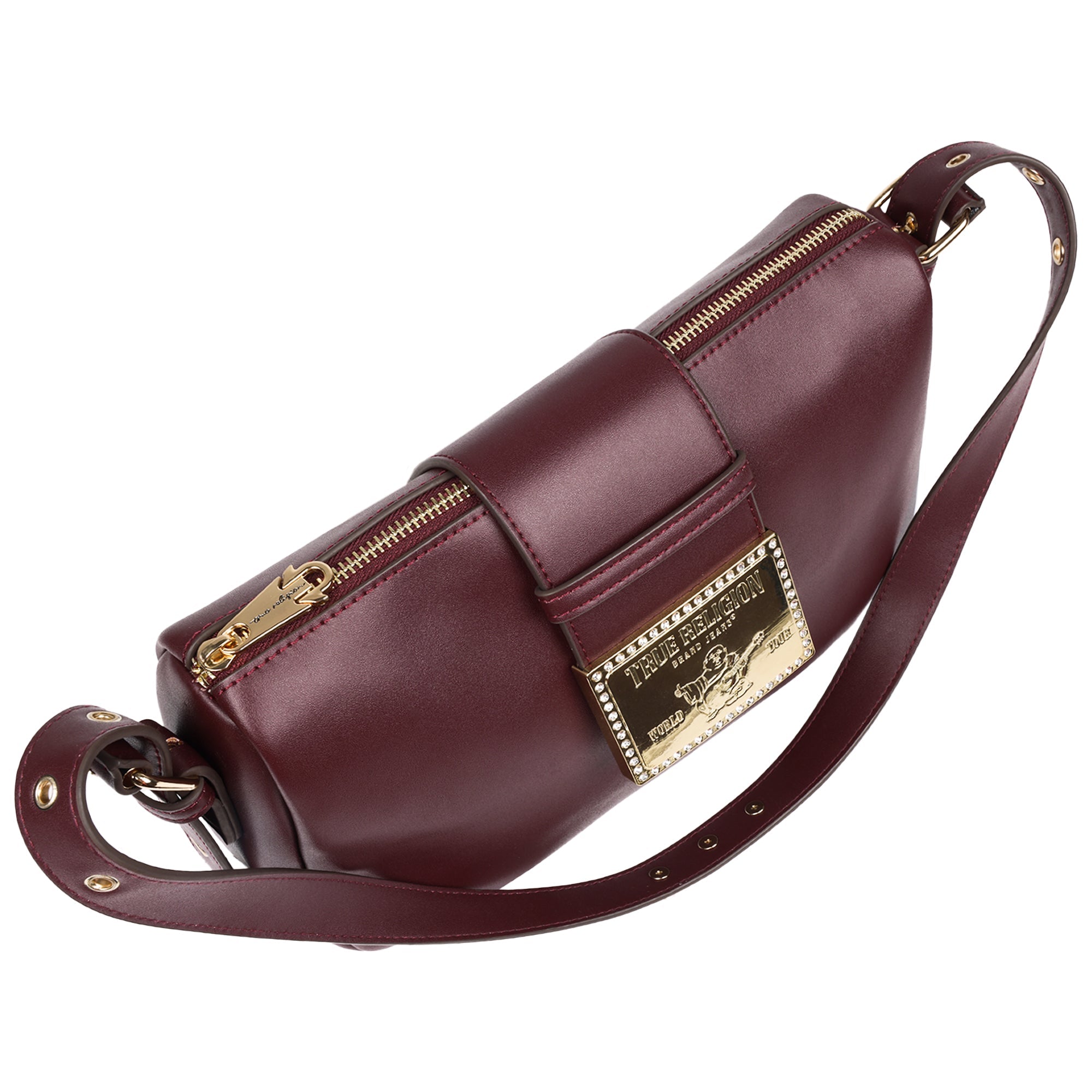 True Religion East West Shoulder Bag With Belt Buckle Tab
