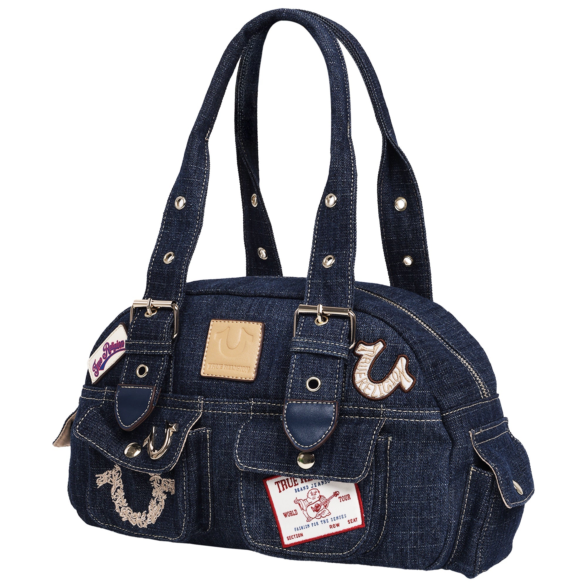 True Religion Multi-patch Denim Satchel