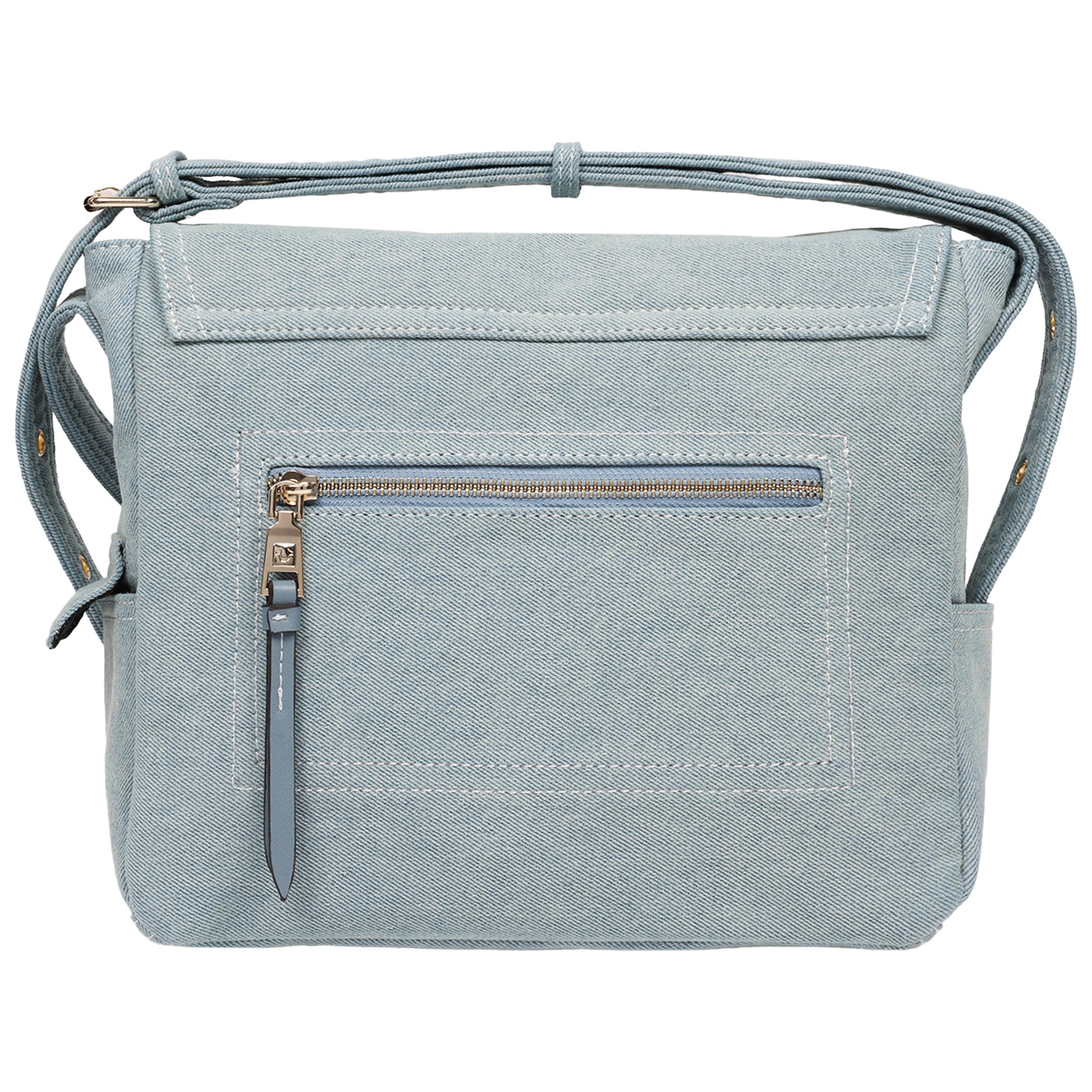 True Religion Multi Patch Denim Messenger Bag