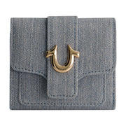 True Religion Denim Small Horseshoe Wallet, Light Blue