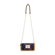 True Religion Buddha Patch Double Zip Chain Wallet, Dark Denim