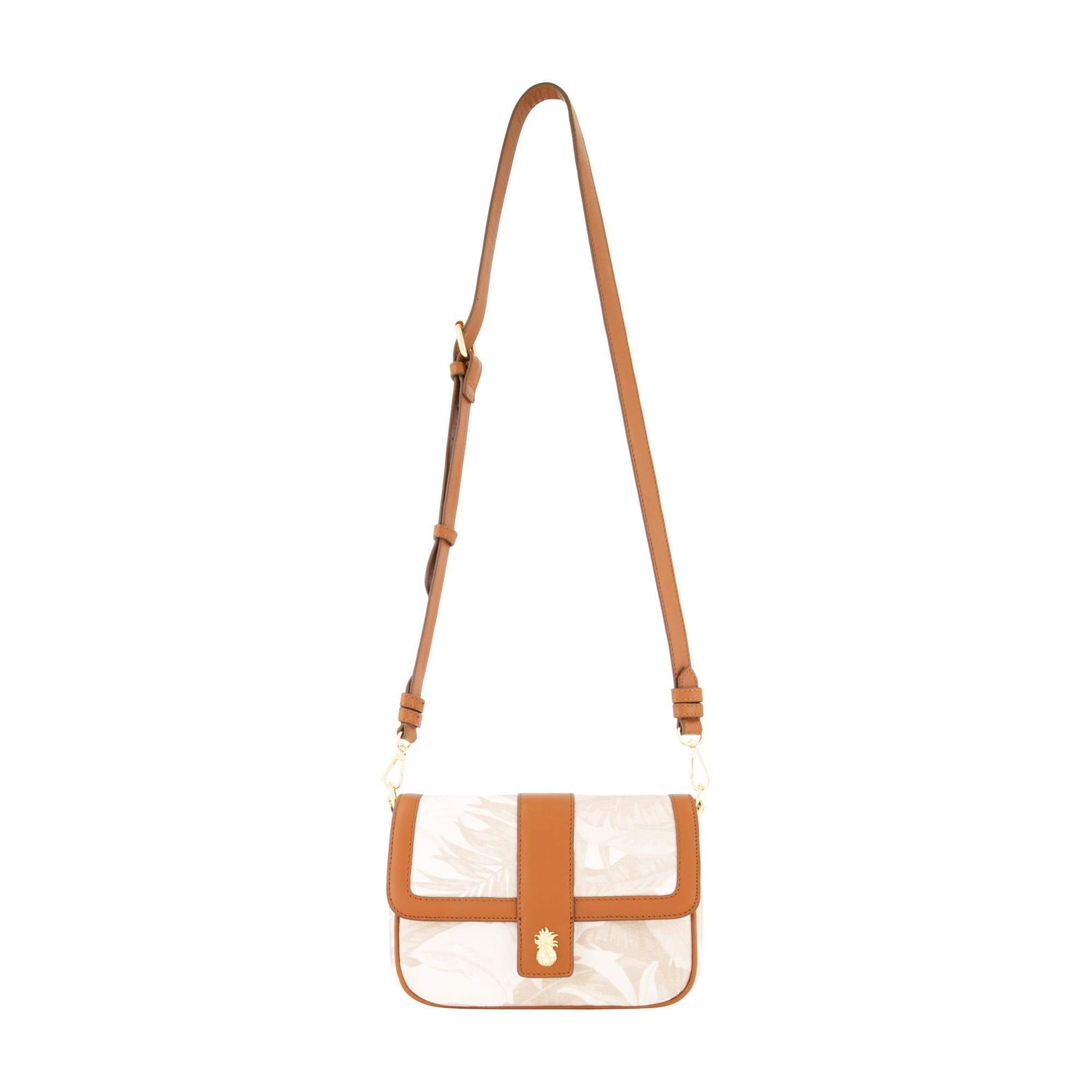 Tommy Bahama Leather Trim Floral Crossbody Flap, Multi