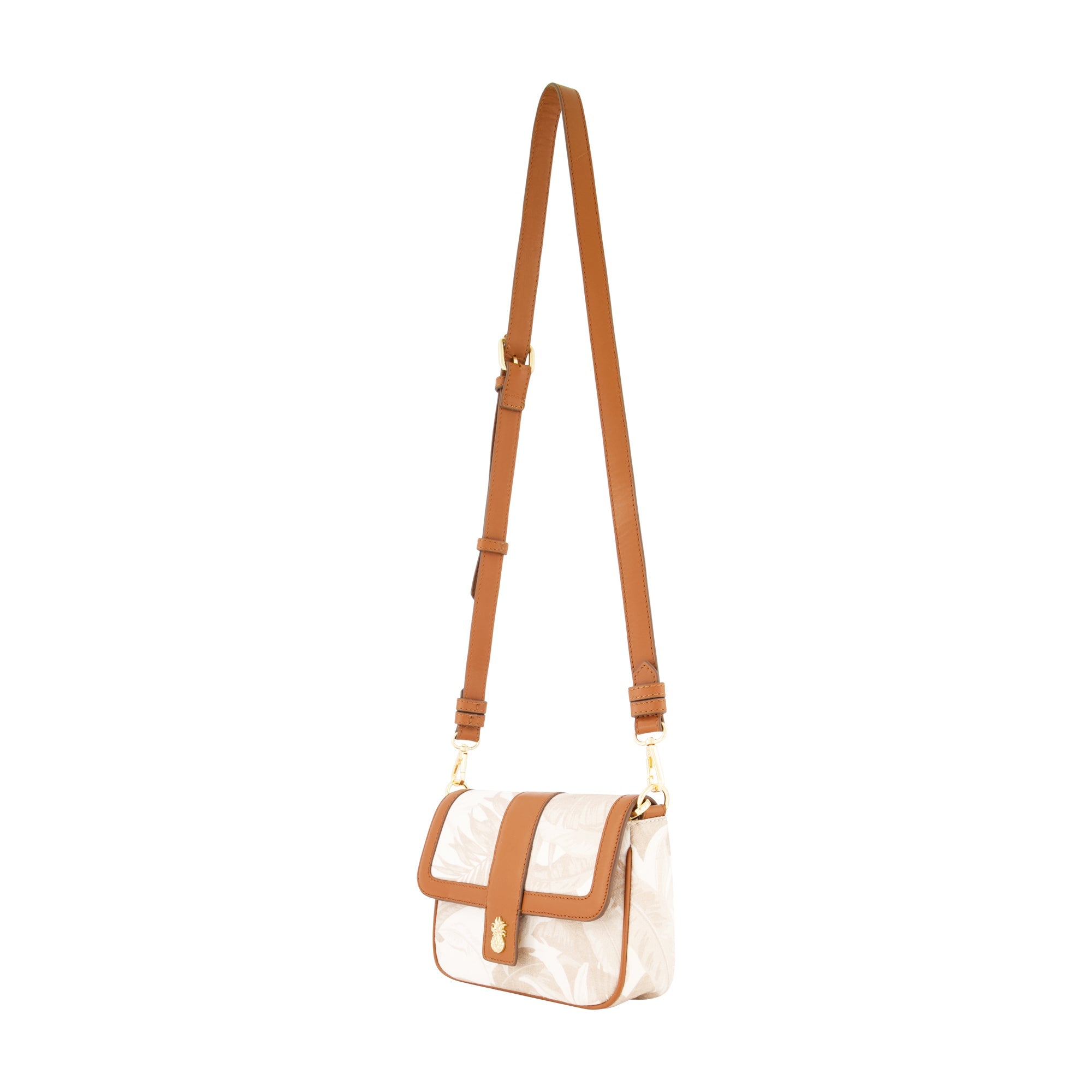 Tommy Bahama Leather Trim Floral Crossbody Flap, Multi